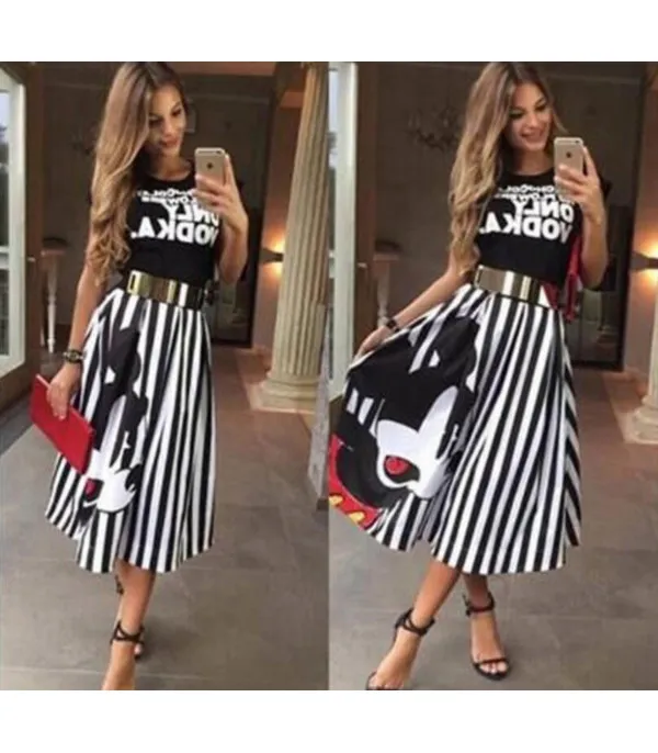 Maxigonna Mickey stripe