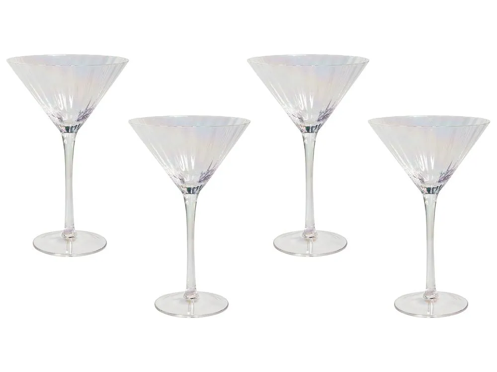 MORGANITE Set of 4 Martini Glasses Transparent 220 ml