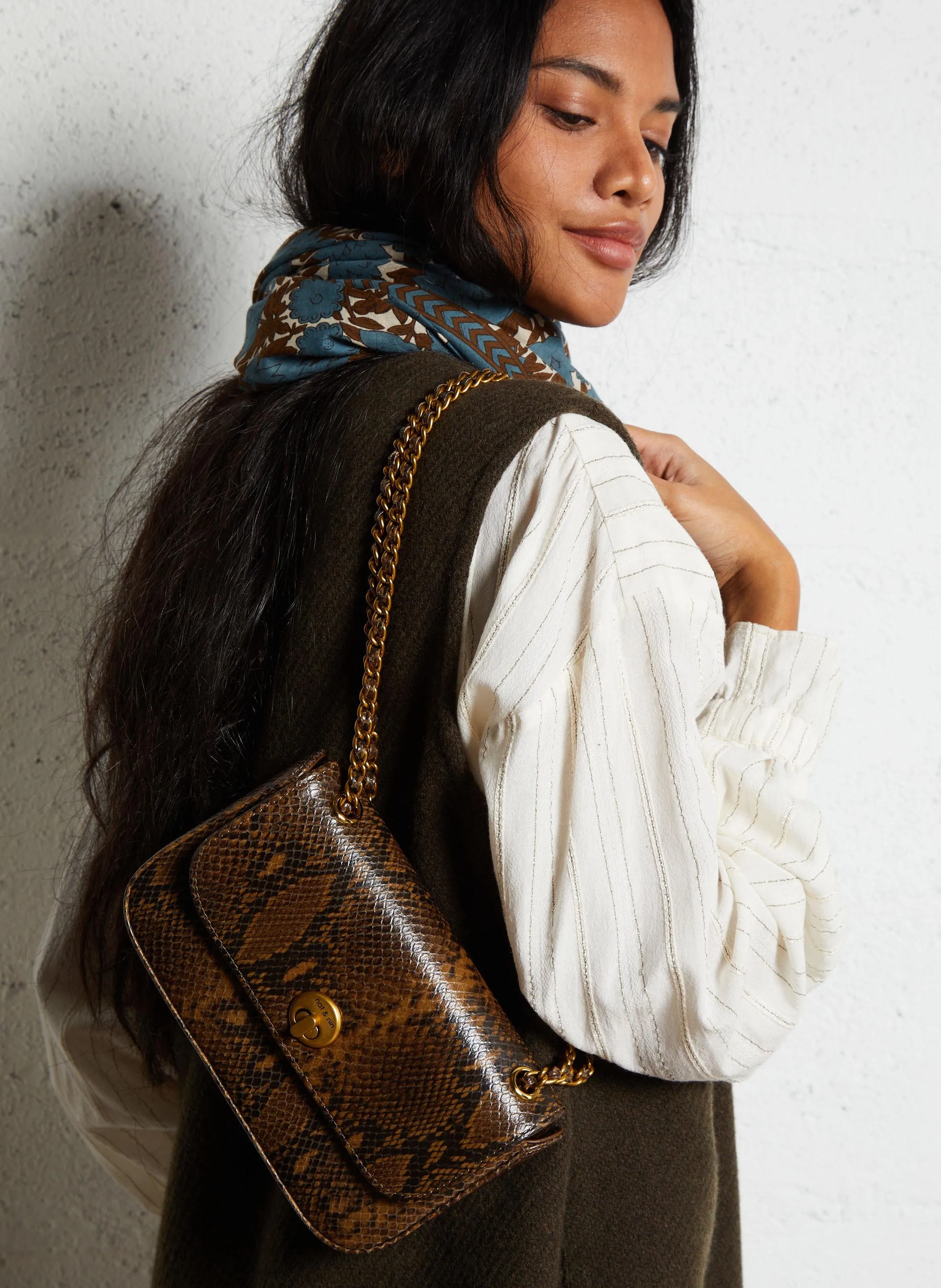  NAT & NIN   MINI GRACE - Borsa a bandoliera in pelle | Marrone