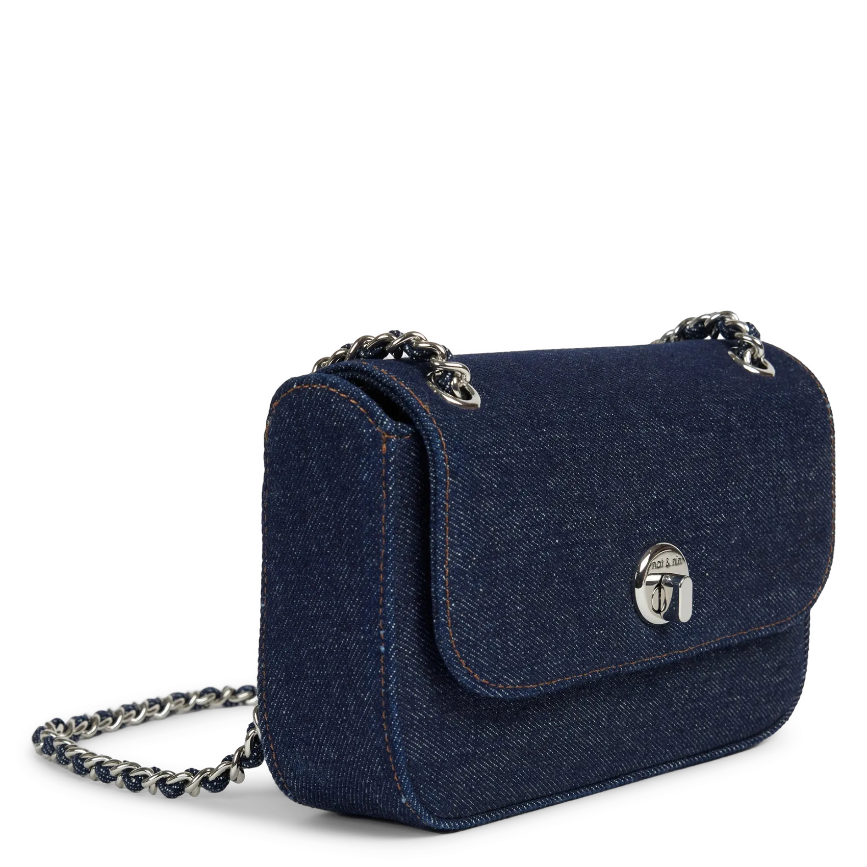  NAT & NIN   MINI GRACE DENIM - Borsa a spalla in cotone | Blu