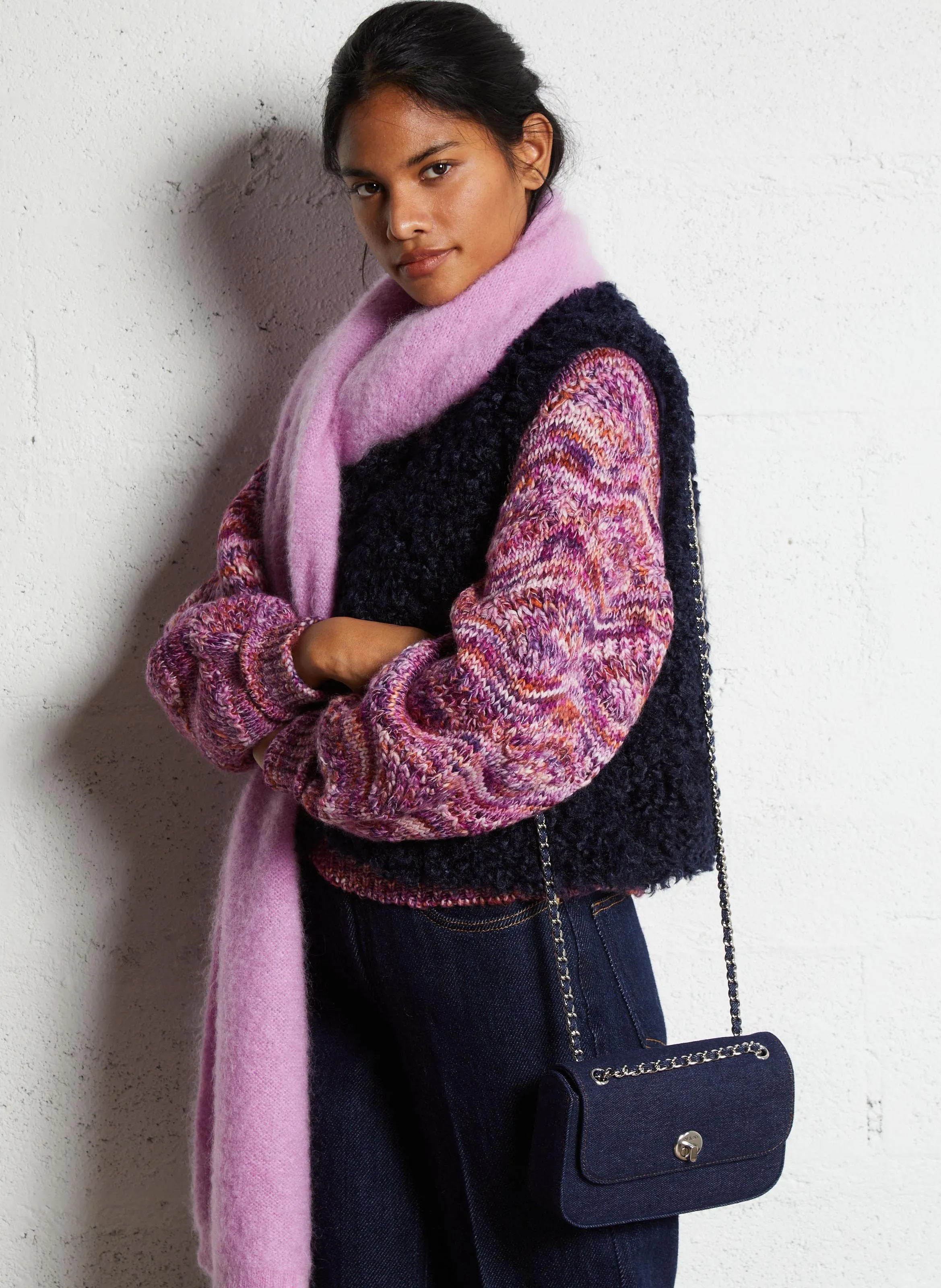  NAT & NIN   MINI GRACE DENIM - Borsa a spalla in cotone | Blu
