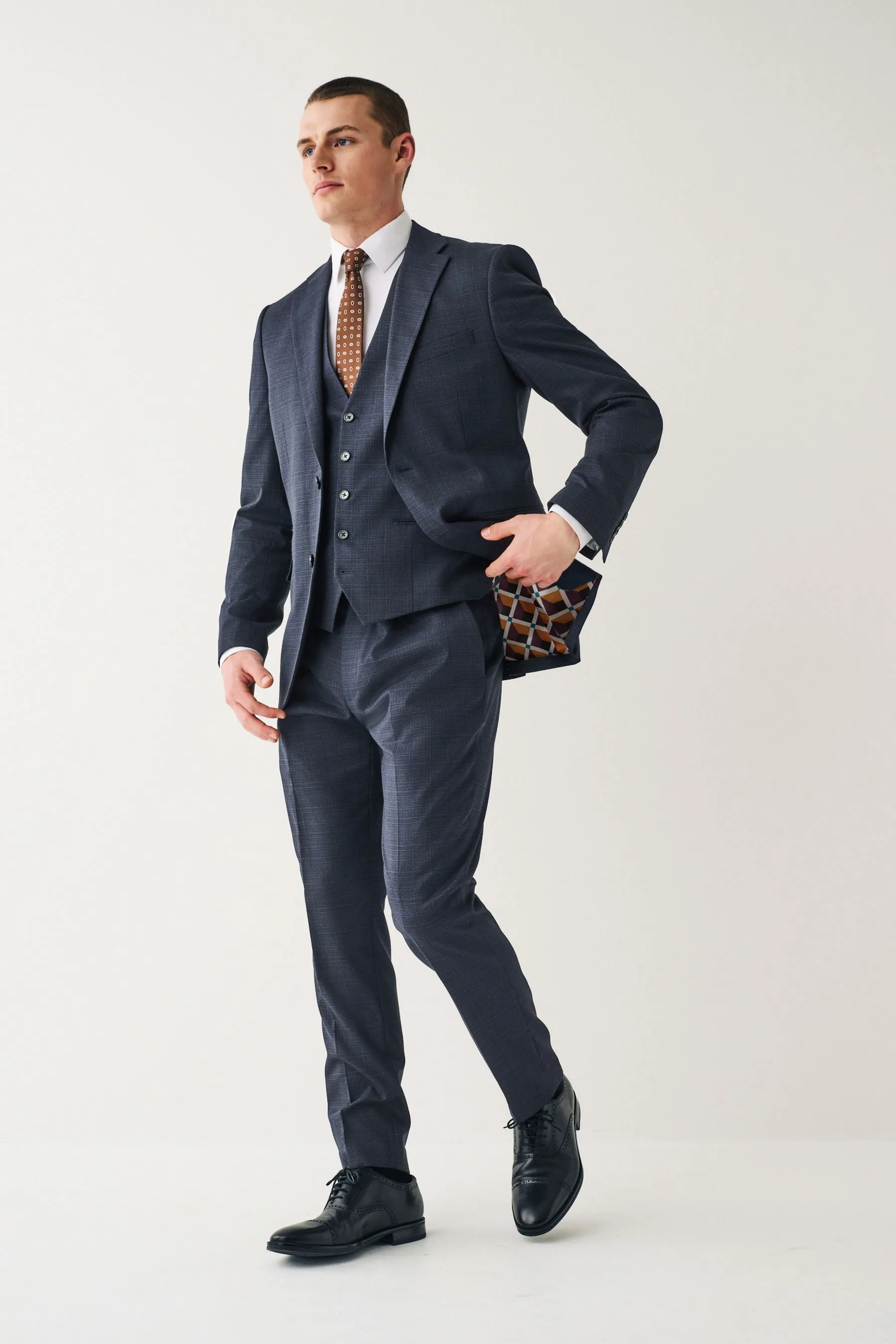 Navy  - Pantaloni da completo a quadri