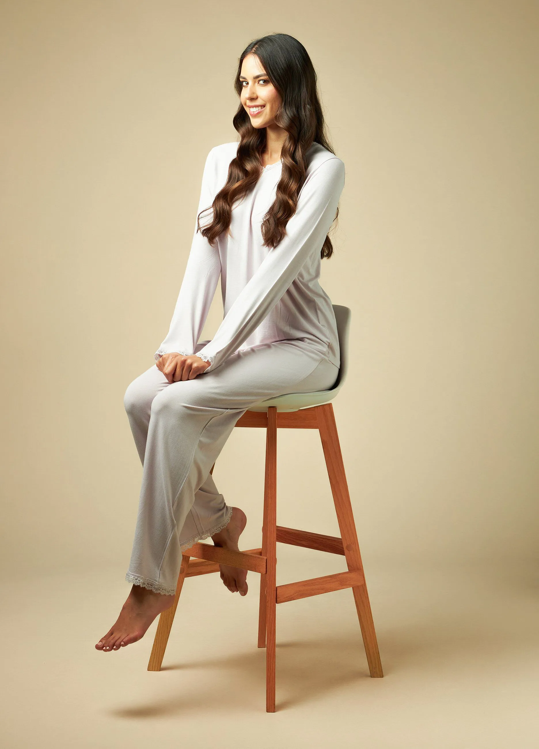 NYMOS  Set pigiama con pizzo donna