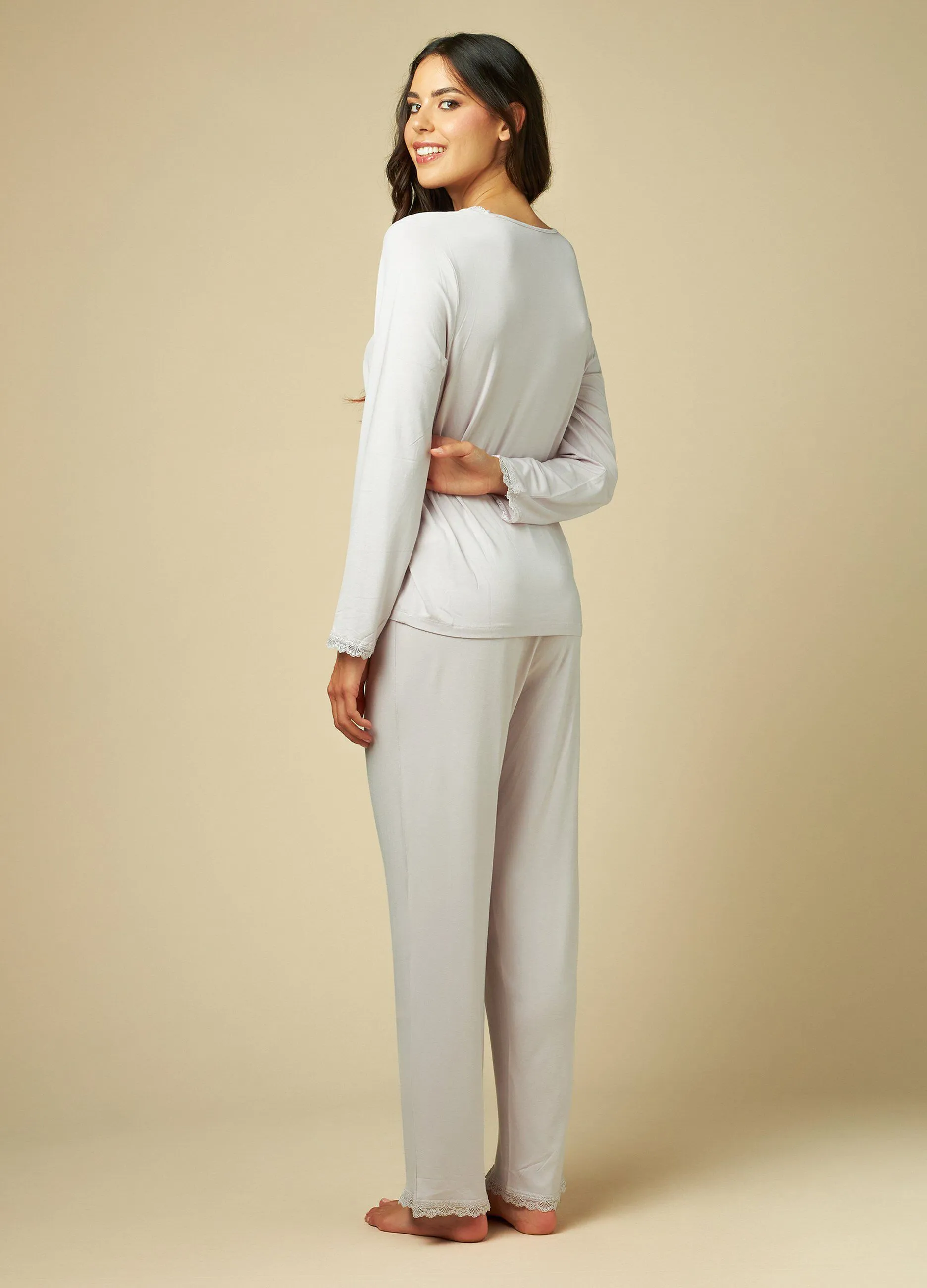 NYMOS  Set pigiama con pizzo donna