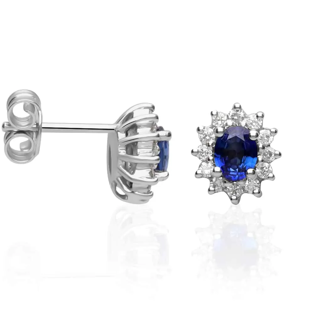 Orecchini Lobo Charlotte Oro Bianco 375/1000 Zaffiro 1 ct Diamante Bianco 0,3 ct 1411934