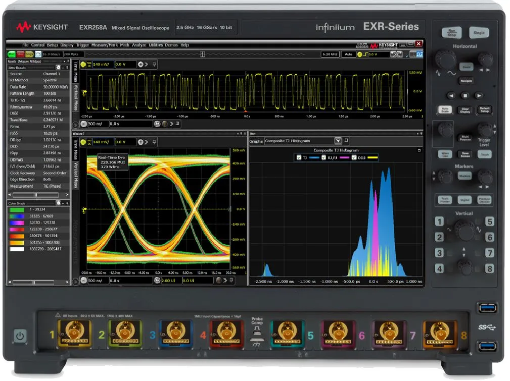 Oscilloscopio Da banco Keysight + EXR608A, 4 ch. analogici, 4 ch. digitali, 6GHz