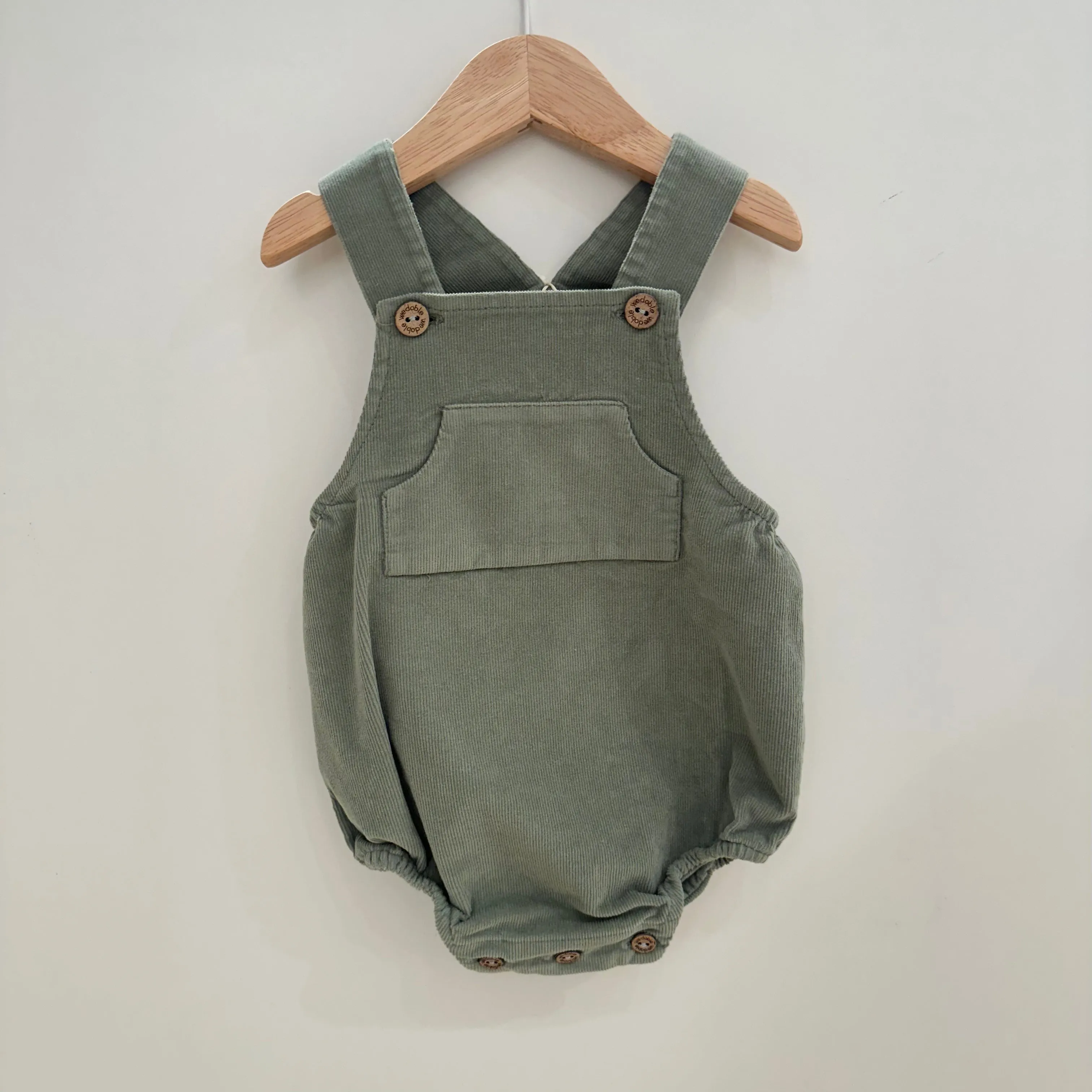 Pagliaccetti verde  in velluto per bambini