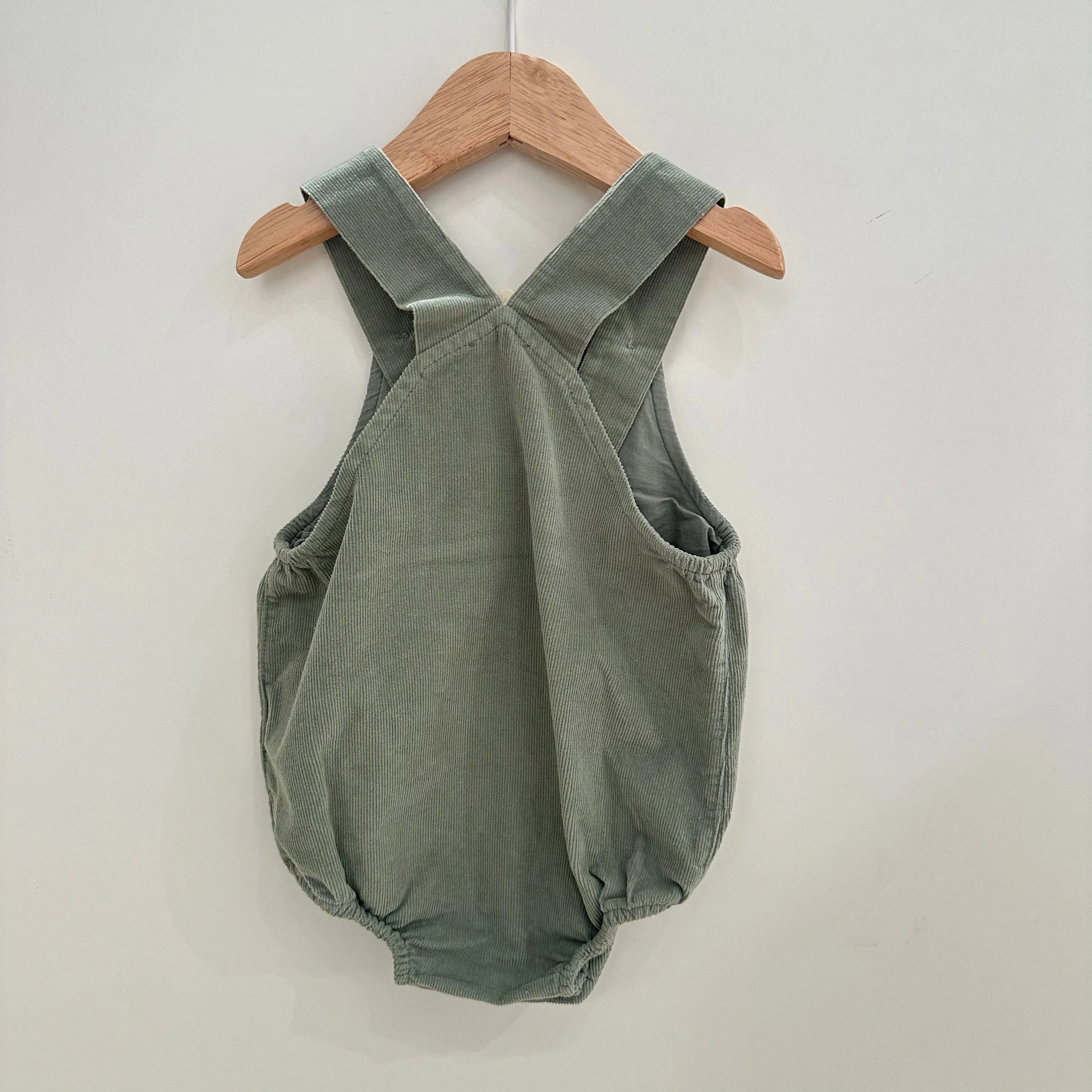 Pagliaccetti verde  in velluto per bambini