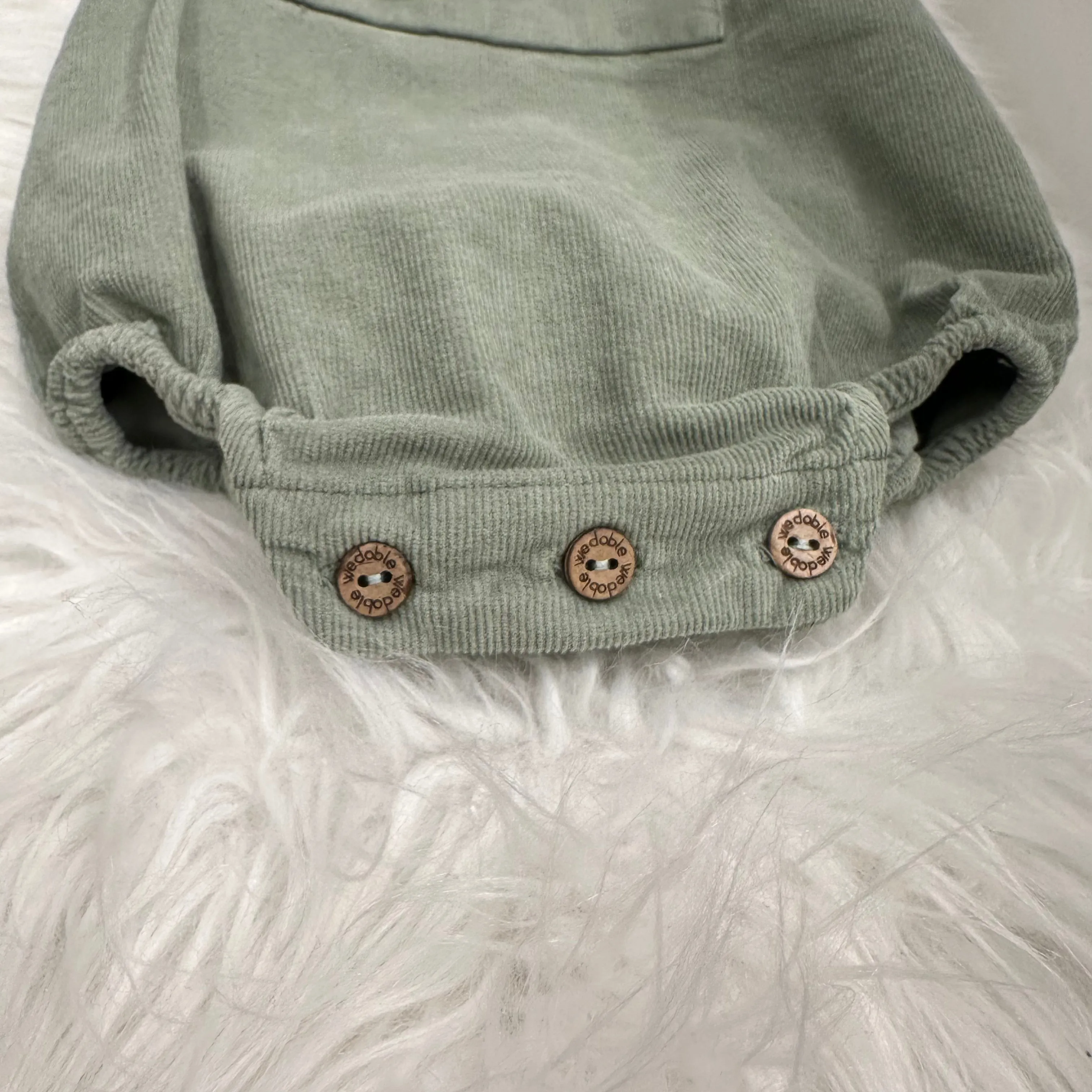 Pagliaccetti verde  in velluto per bambini