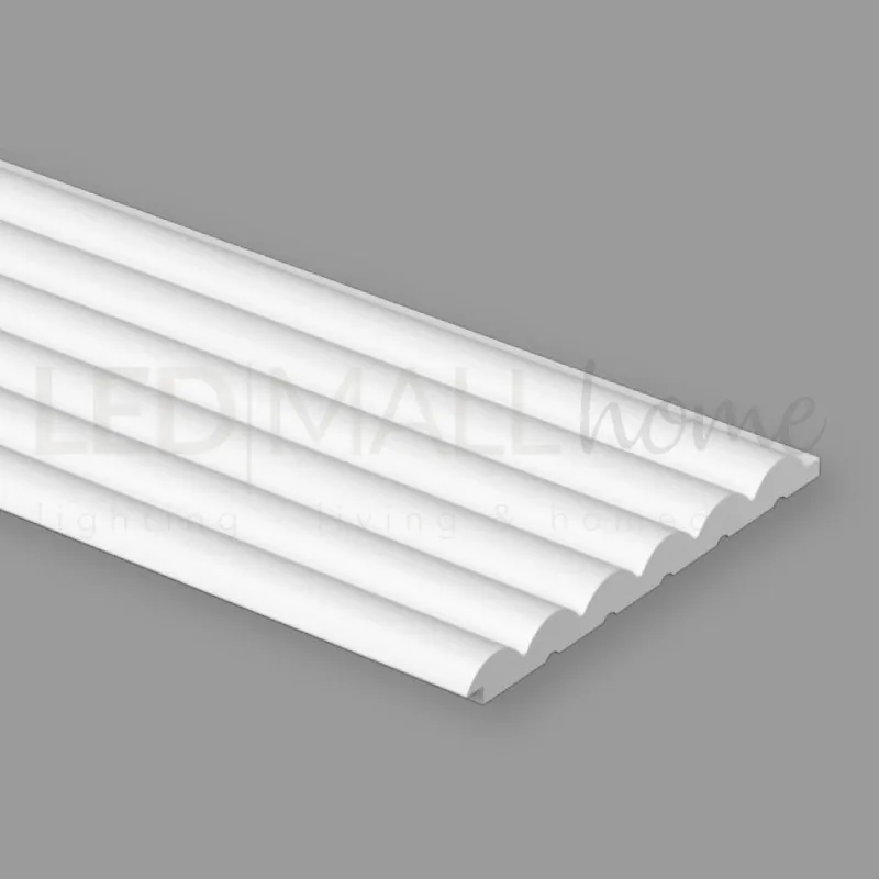 Pannello doga centrale geometrico 3D in duropolimero bianco 2800X143X12mm