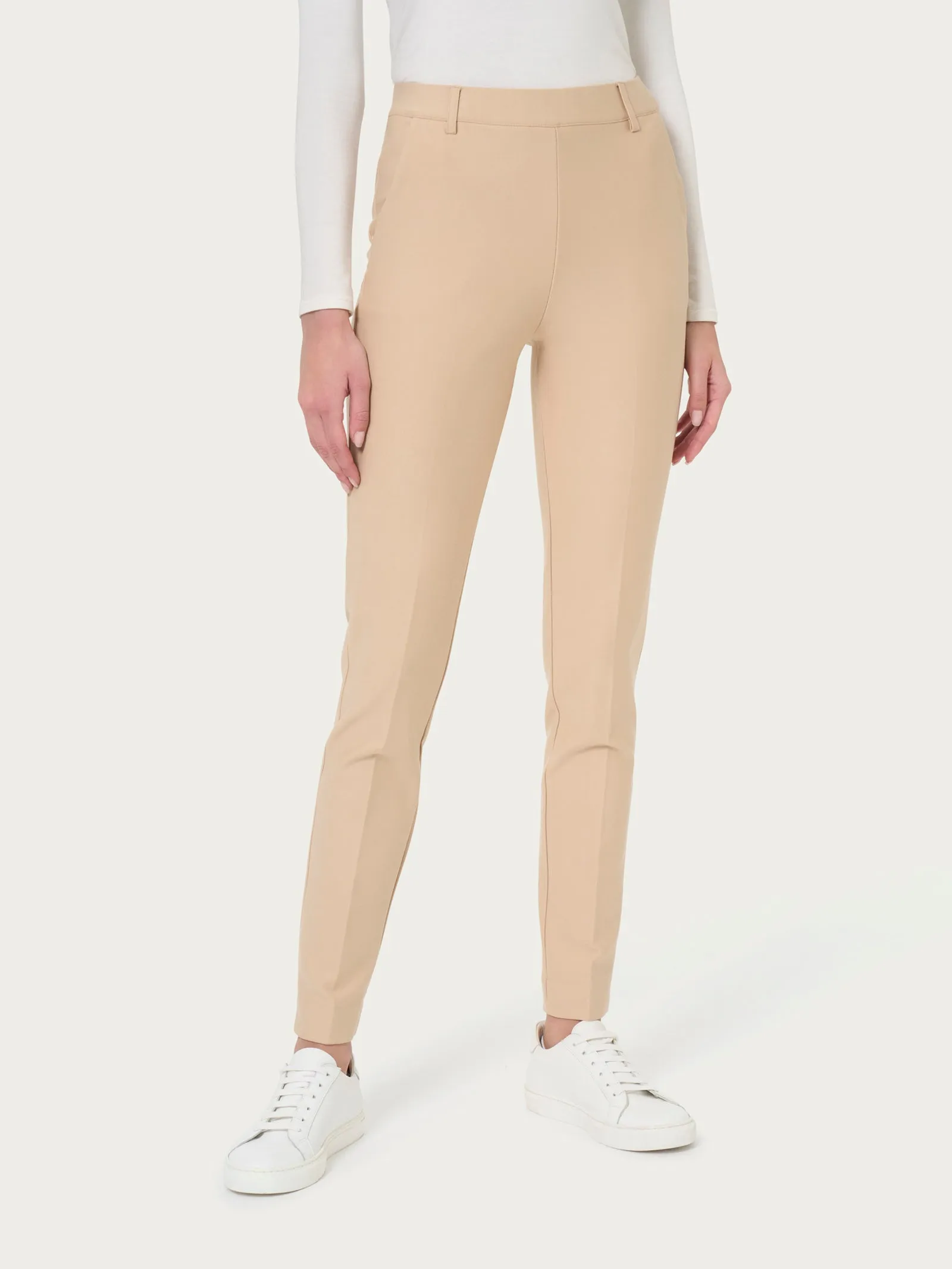 Pantalone chino slim con tasche in Compact - Irish Cream