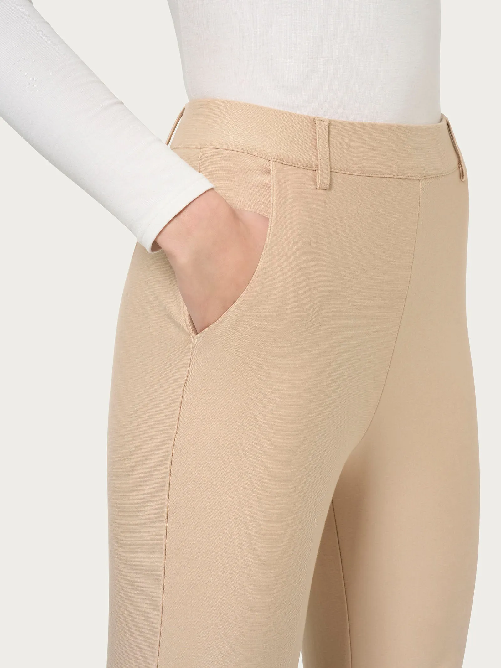 Pantalone chino slim con tasche in Compact - Irish Cream