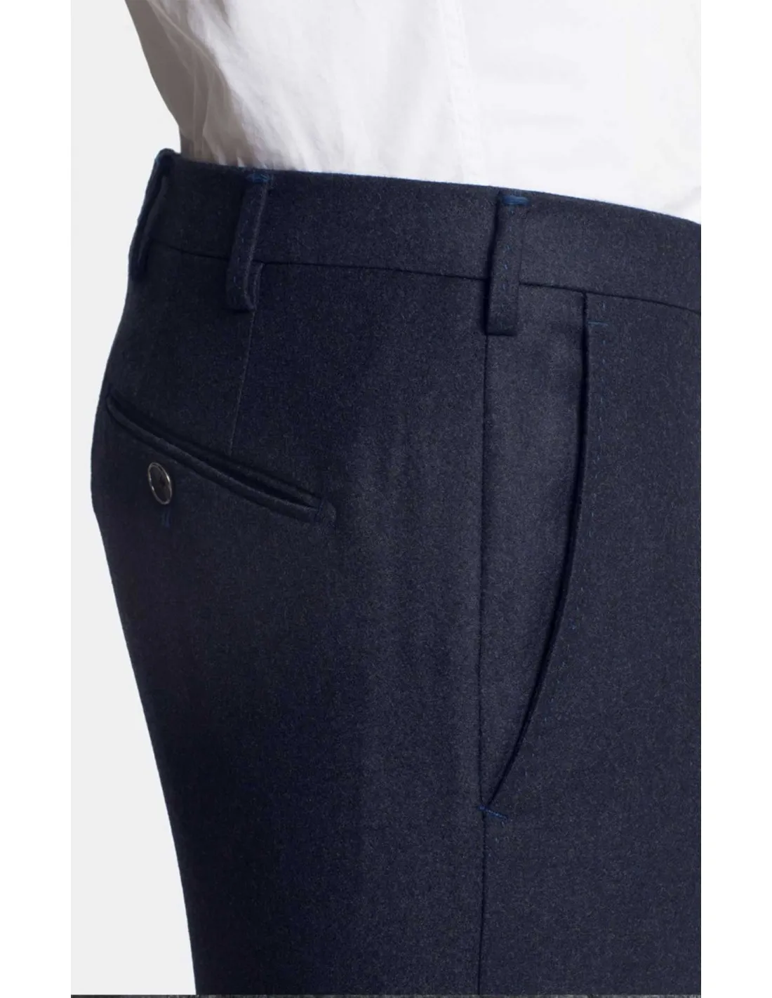 Pantalone in lana Flanella mod Bergamo Blu (pesante invernale)