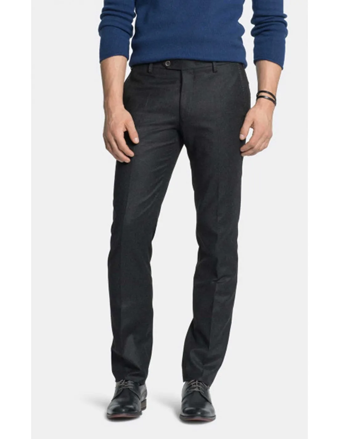 Pantalone in lana Flanella mod Bergamo Blu (pesante invernale)