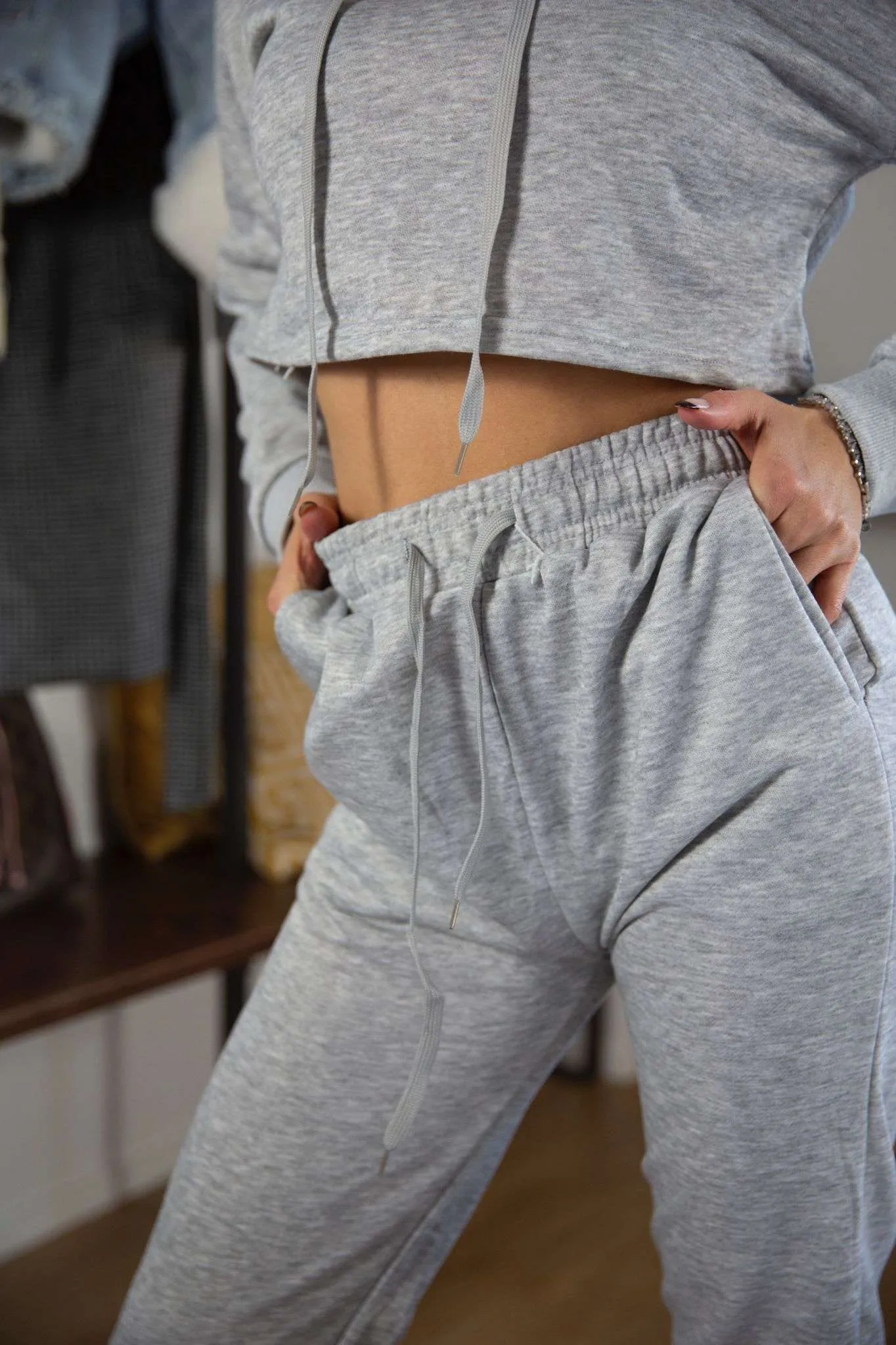 Pantalone tuta - Grigio melange