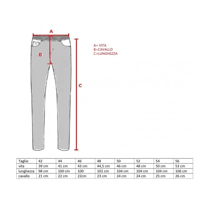 Pantalone Uomo Slim Fit Tessuto Strech Gamba Stretta Tasca America Invernale Made in Italy Pantaloni Dresserd