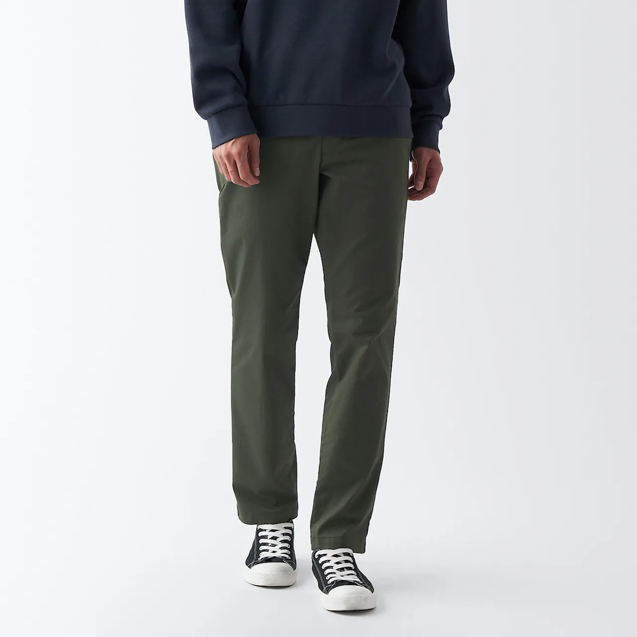 Pantaloni chino a gamba slim elasticizzati Verde Scuro 19232