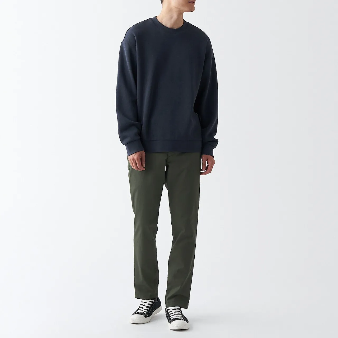 Pantaloni chino a gamba slim elasticizzati Verde Scuro 19232