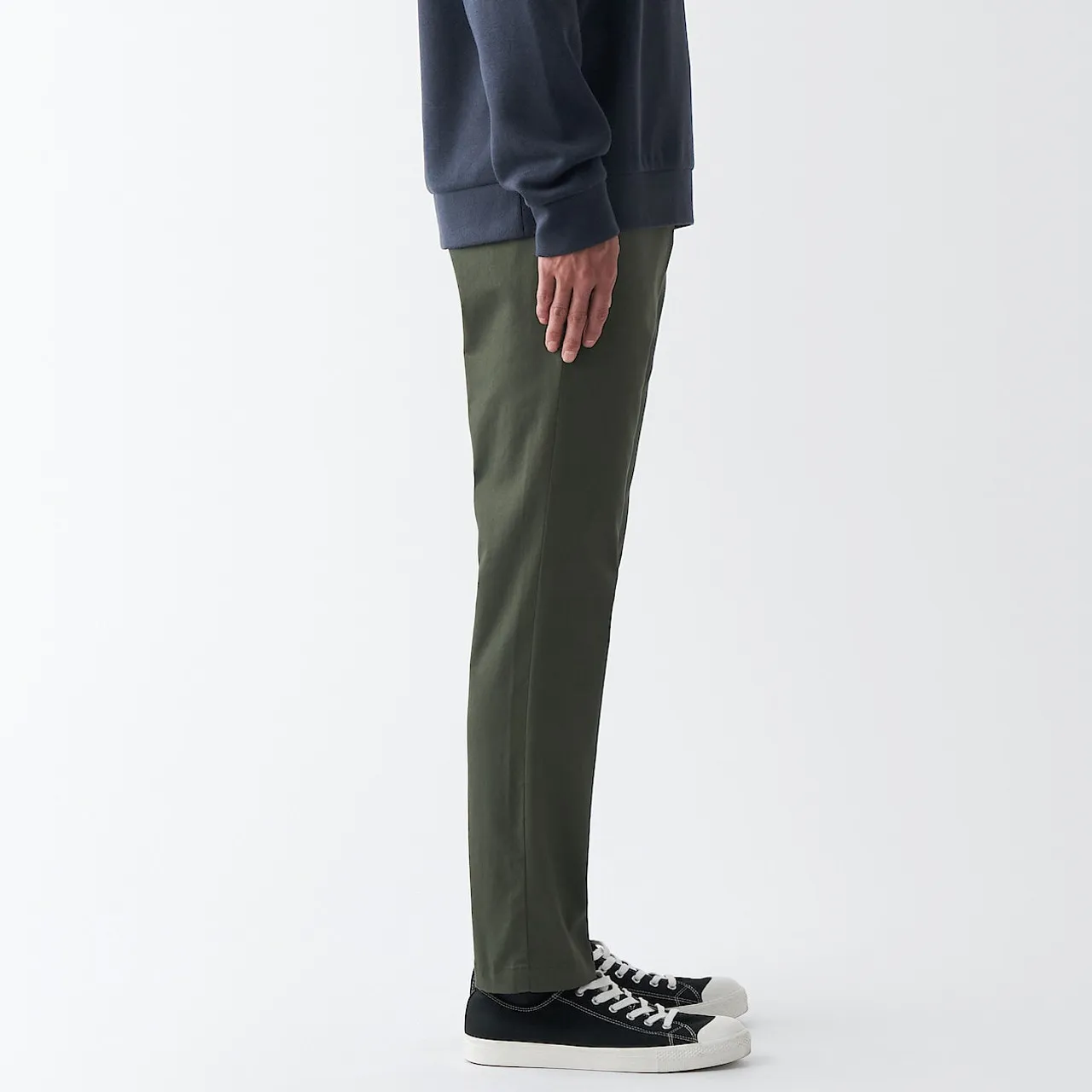 Pantaloni chino a gamba slim elasticizzati Verde Scuro 19232