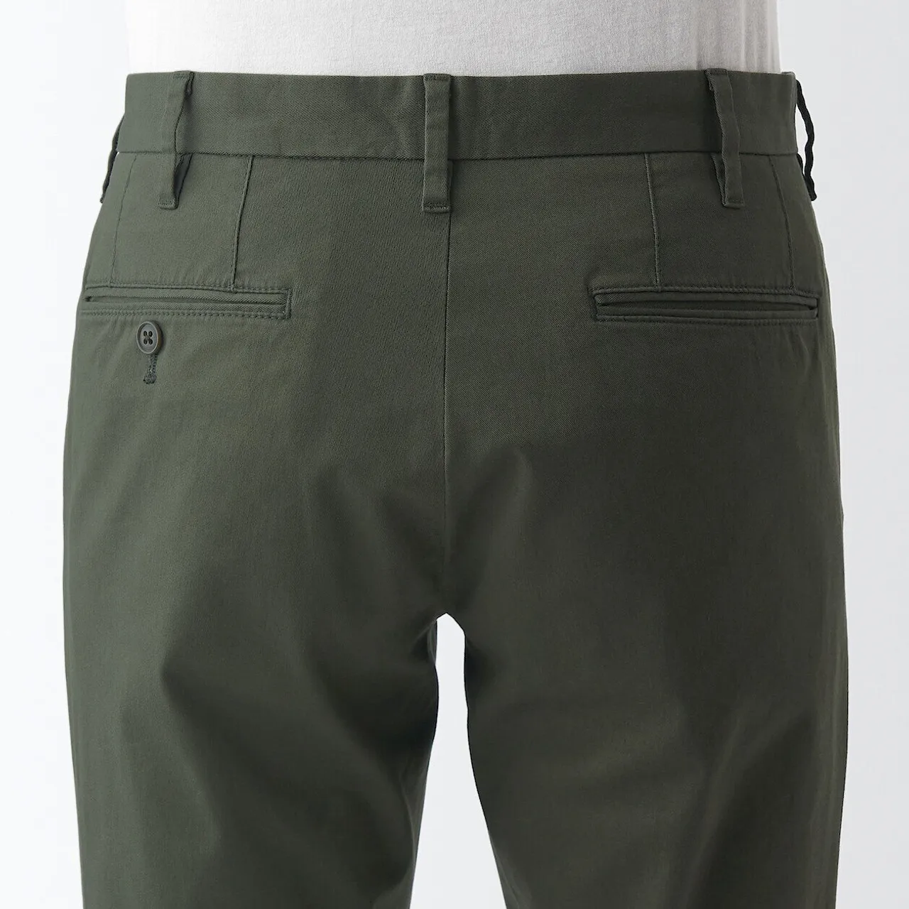 Pantaloni chino a gamba slim elasticizzati Verde Scuro 19232