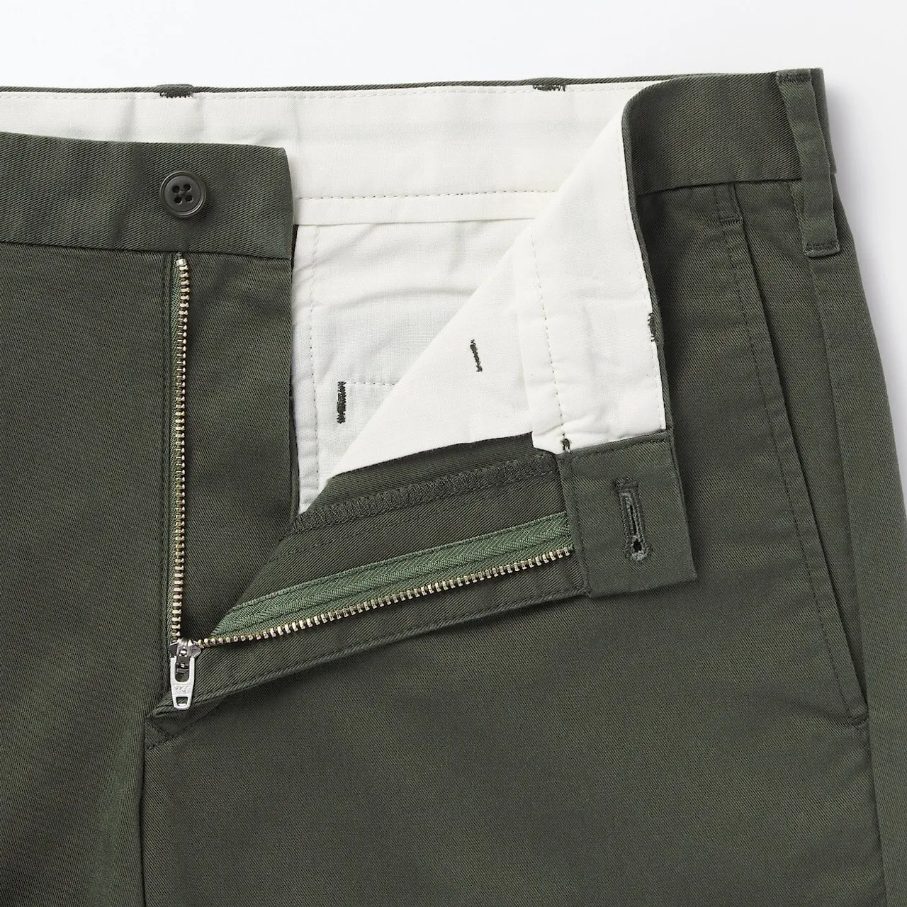 Pantaloni chino a gamba slim elasticizzati Verde Scuro 19232