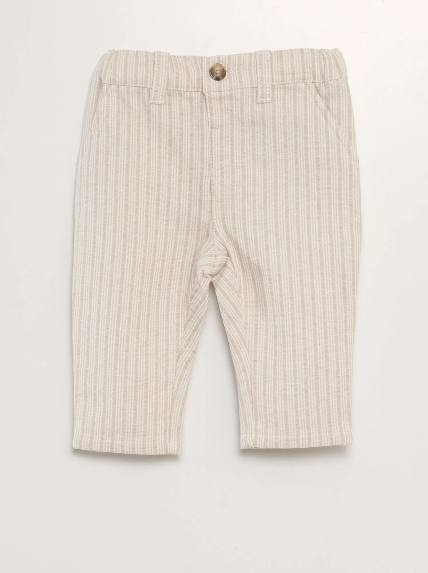 Pantaloni chino a righe - BIANCO