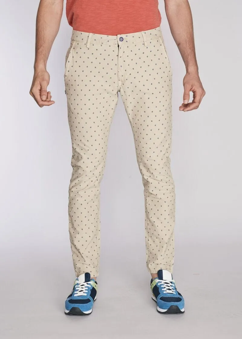 Pantaloni chino con fantasia geometrica