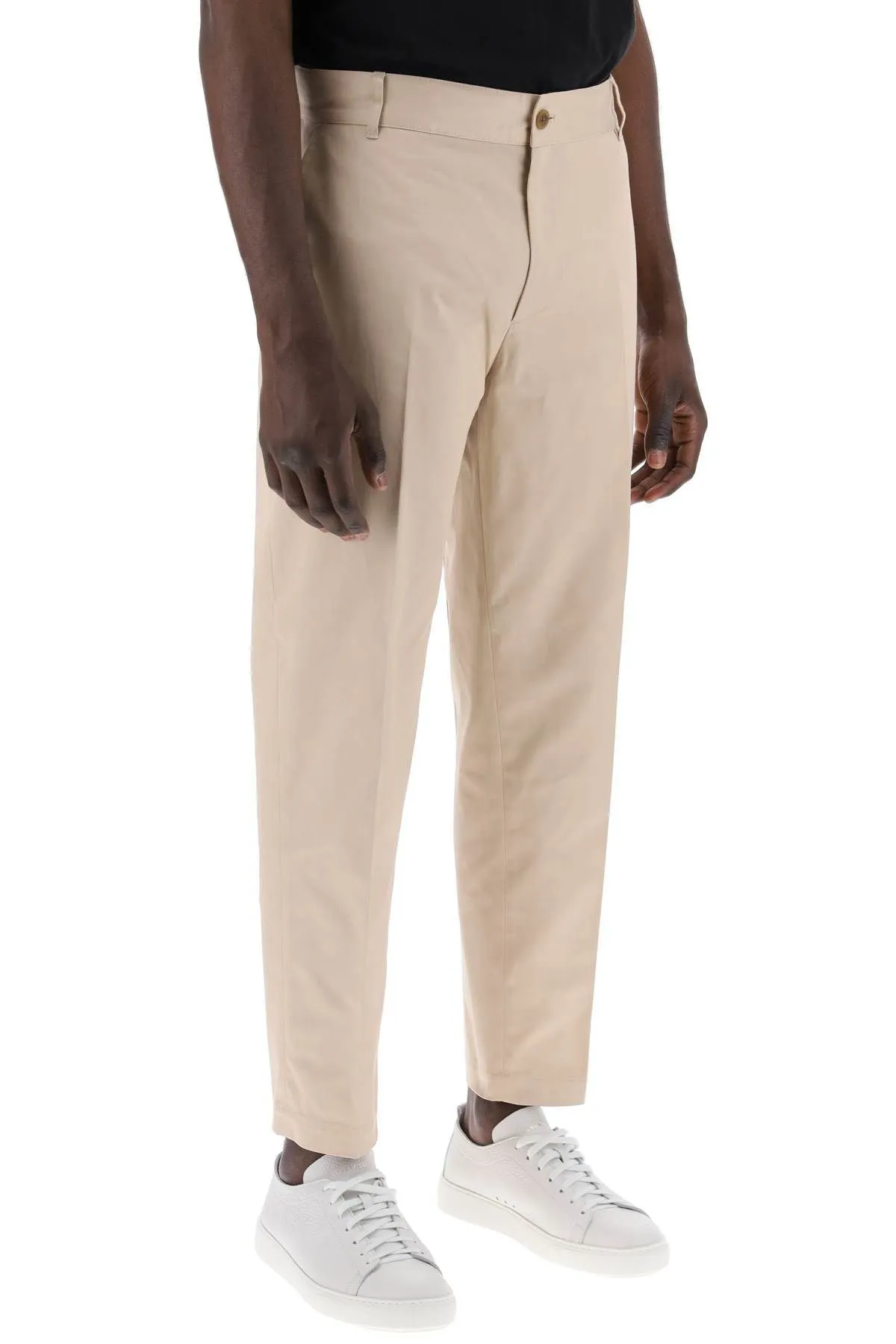 Pantaloni chino in gabardina di cotone