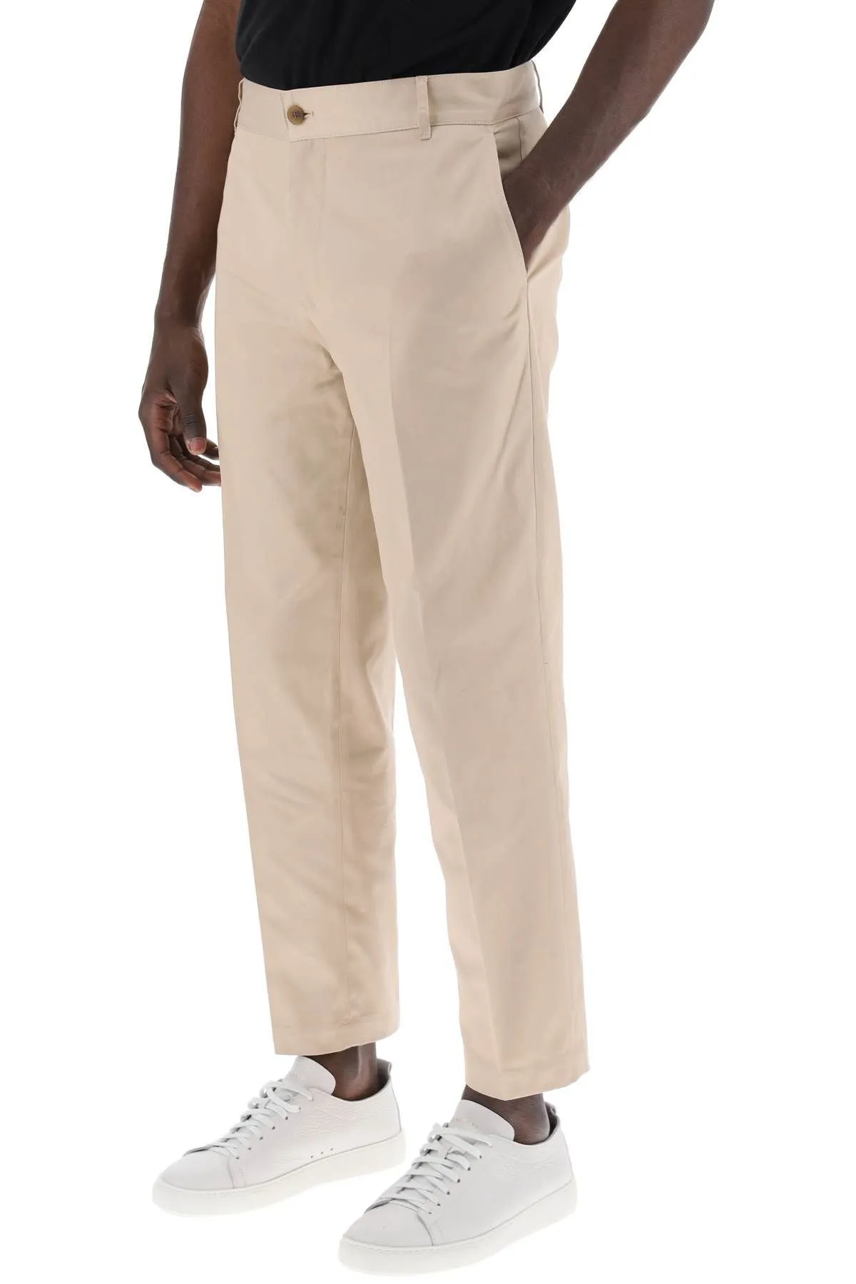 Pantaloni chino in gabardina di cotone