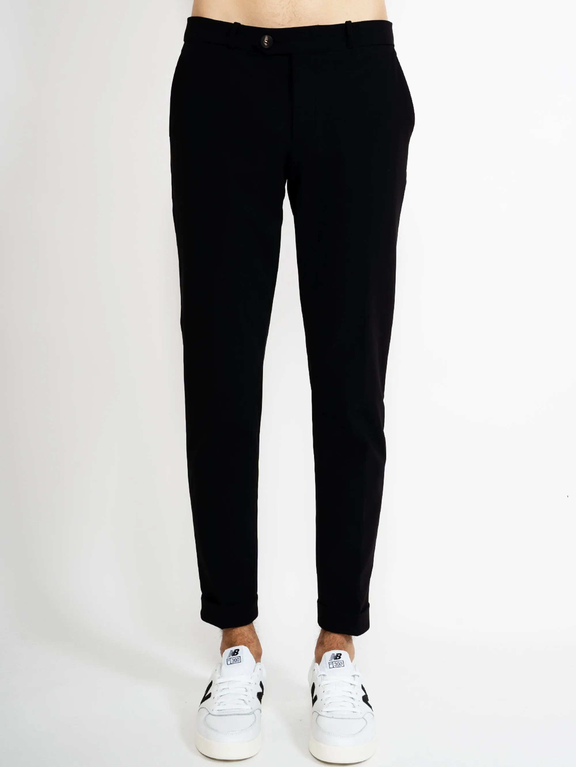 Pantaloni Chino in Lycra Stretch Nero