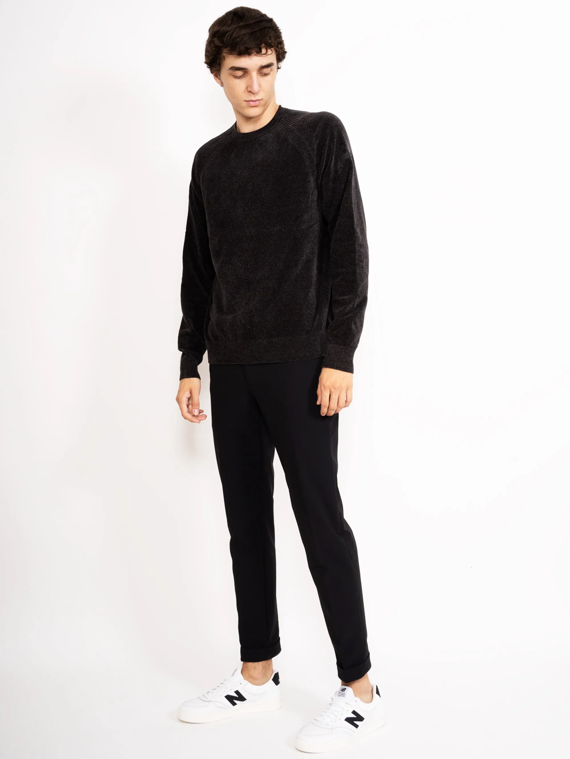 Pantaloni Chino in Lycra Stretch Nero