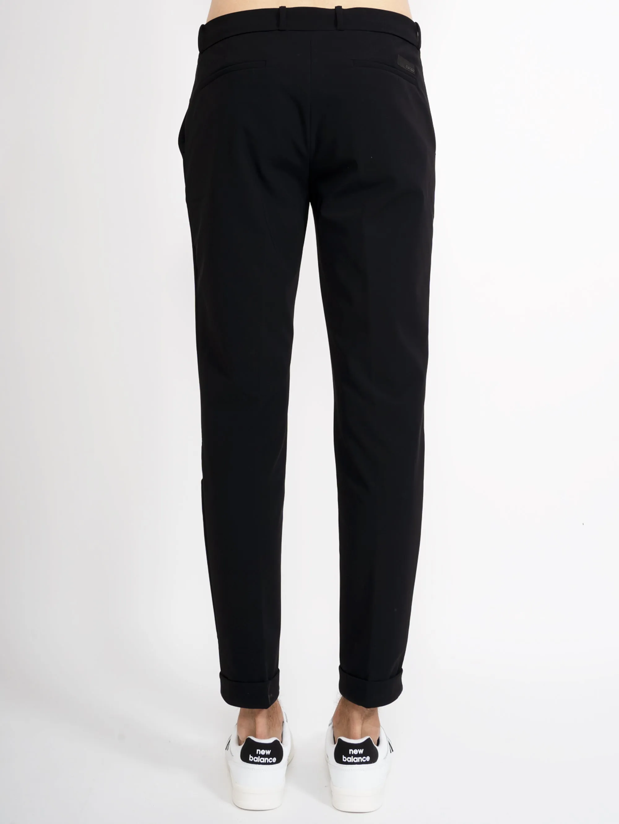Pantaloni Chino in Lycra Stretch Nero