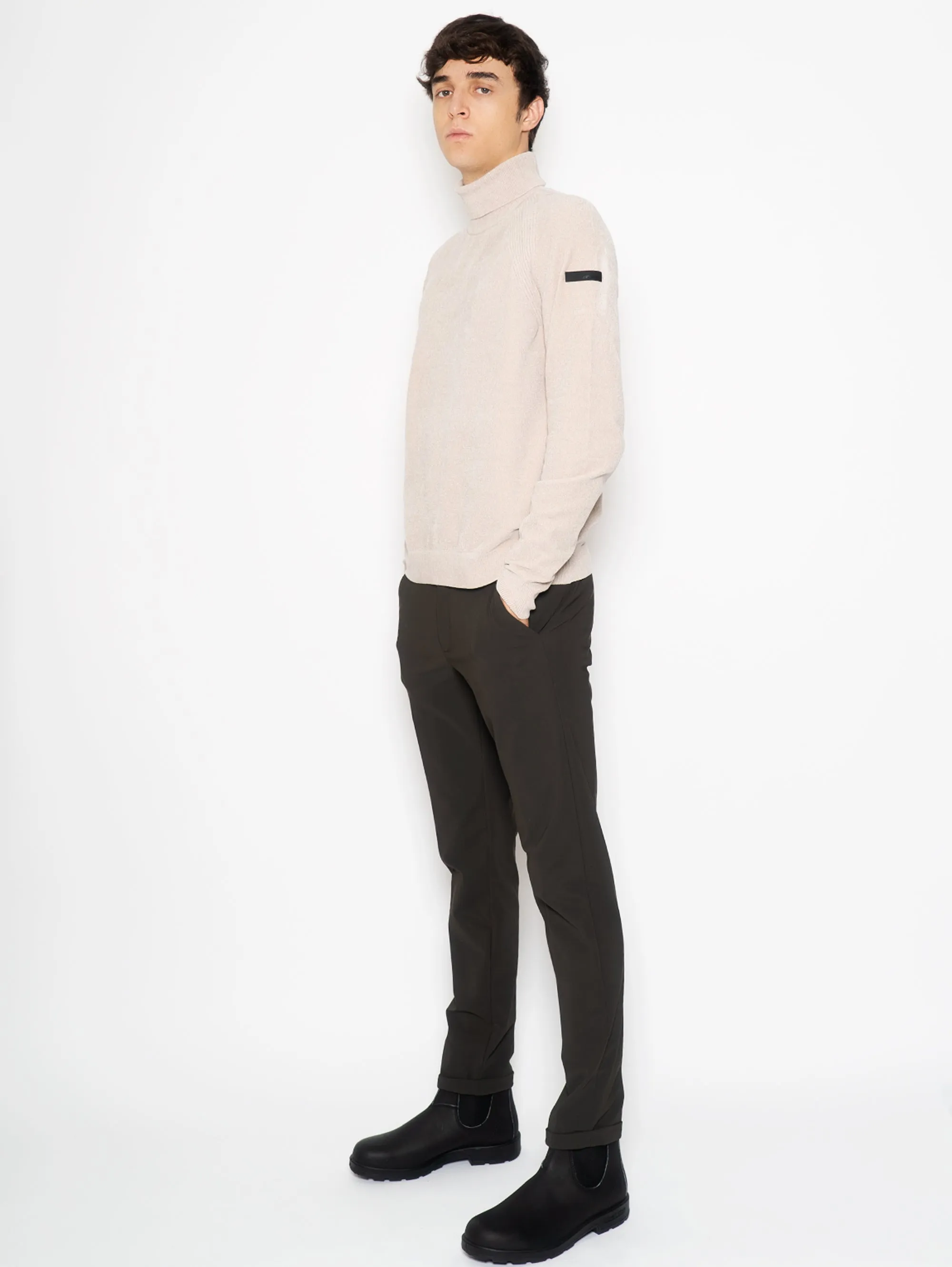 Pantaloni Chino in Lycra Stretch Verde