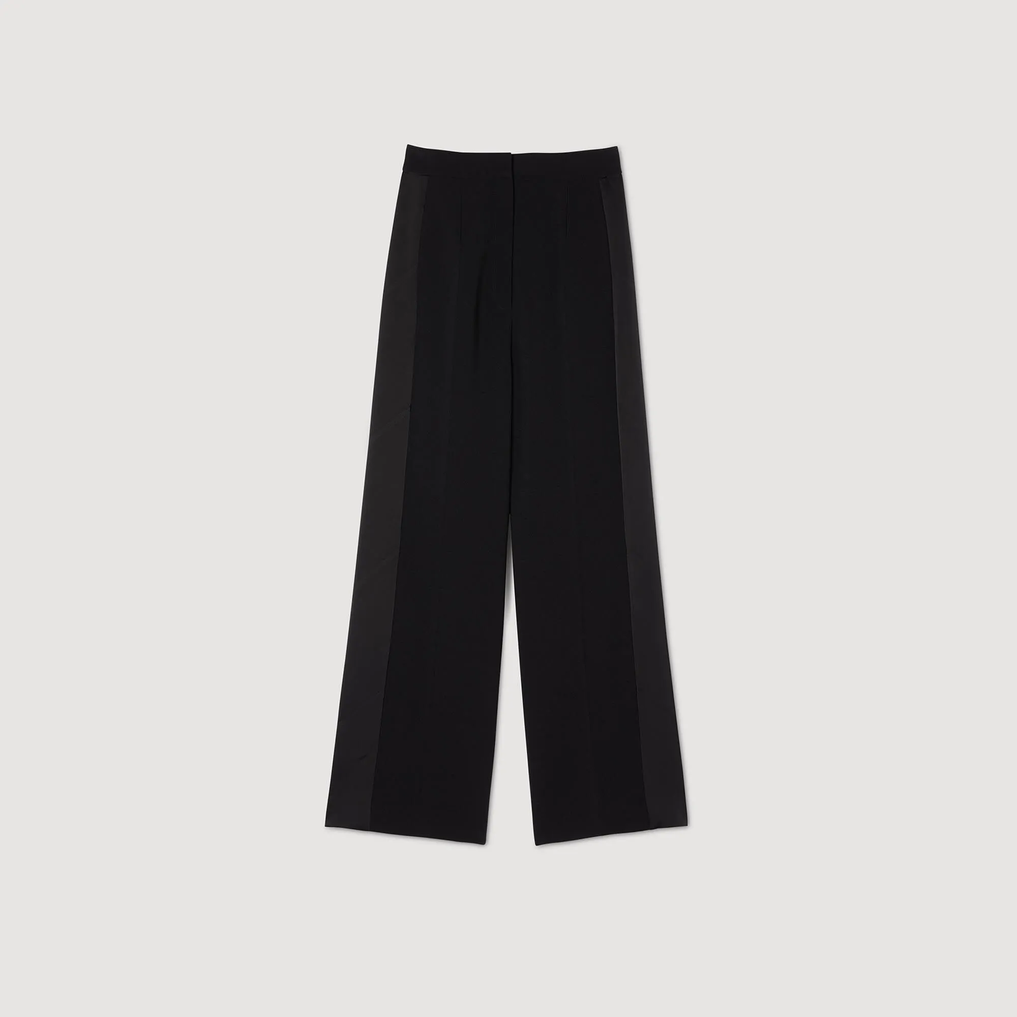 Pantaloni larghi fascia laterale in raso