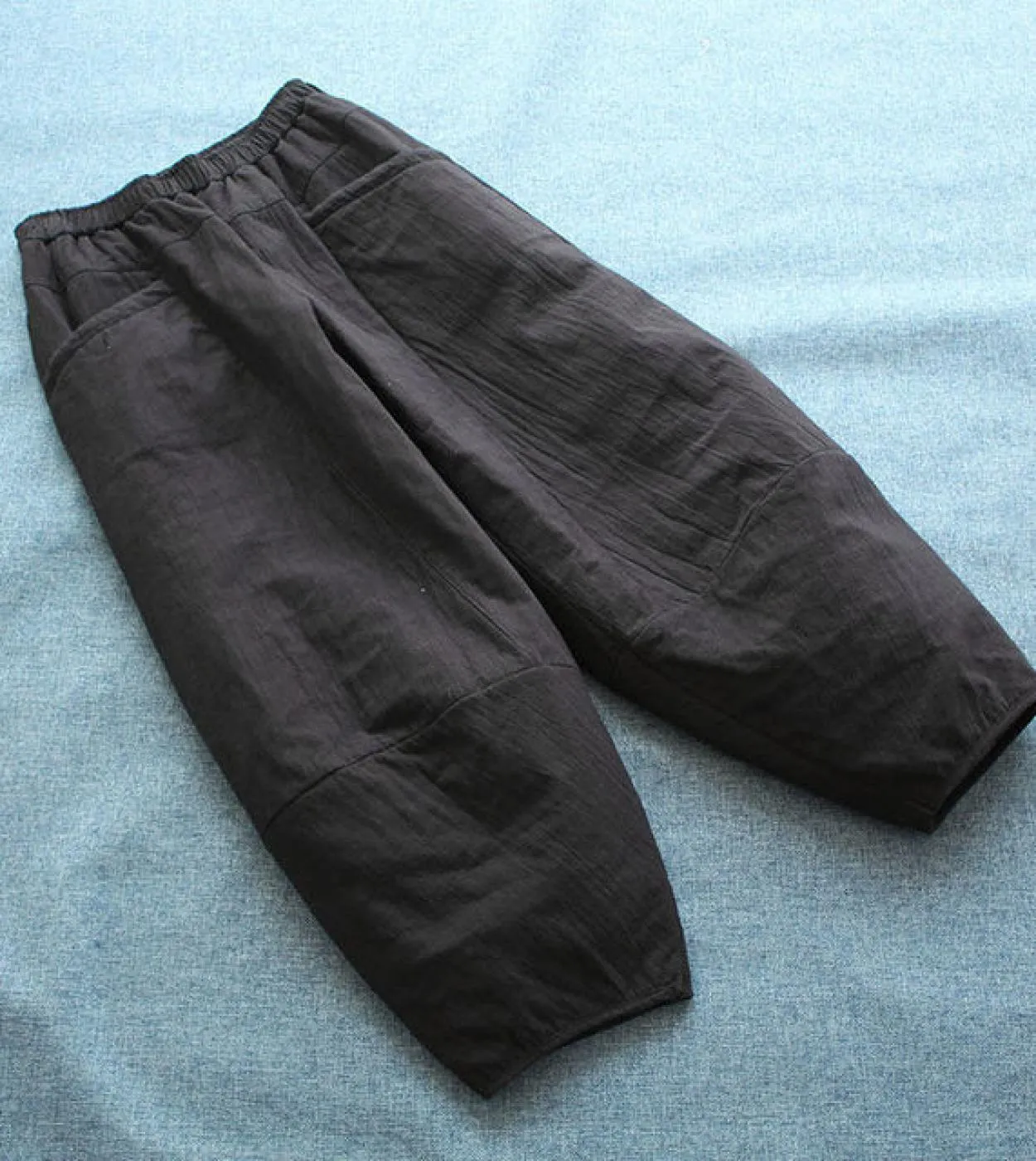 Pantaloni stile Harem da donna in stile invernale con elastico in vita, pantaloni Harem in cotone addensato caldo, pantaloni lar