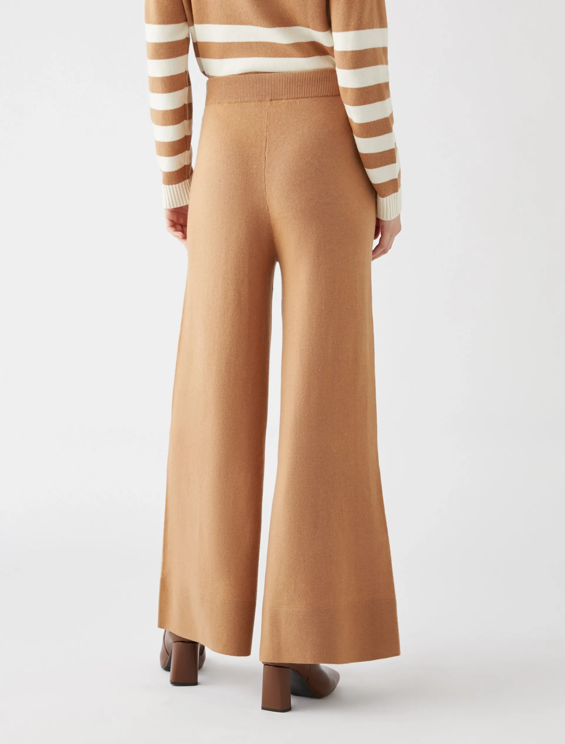 Pants in Wool and Cashmere Blend / Beige
