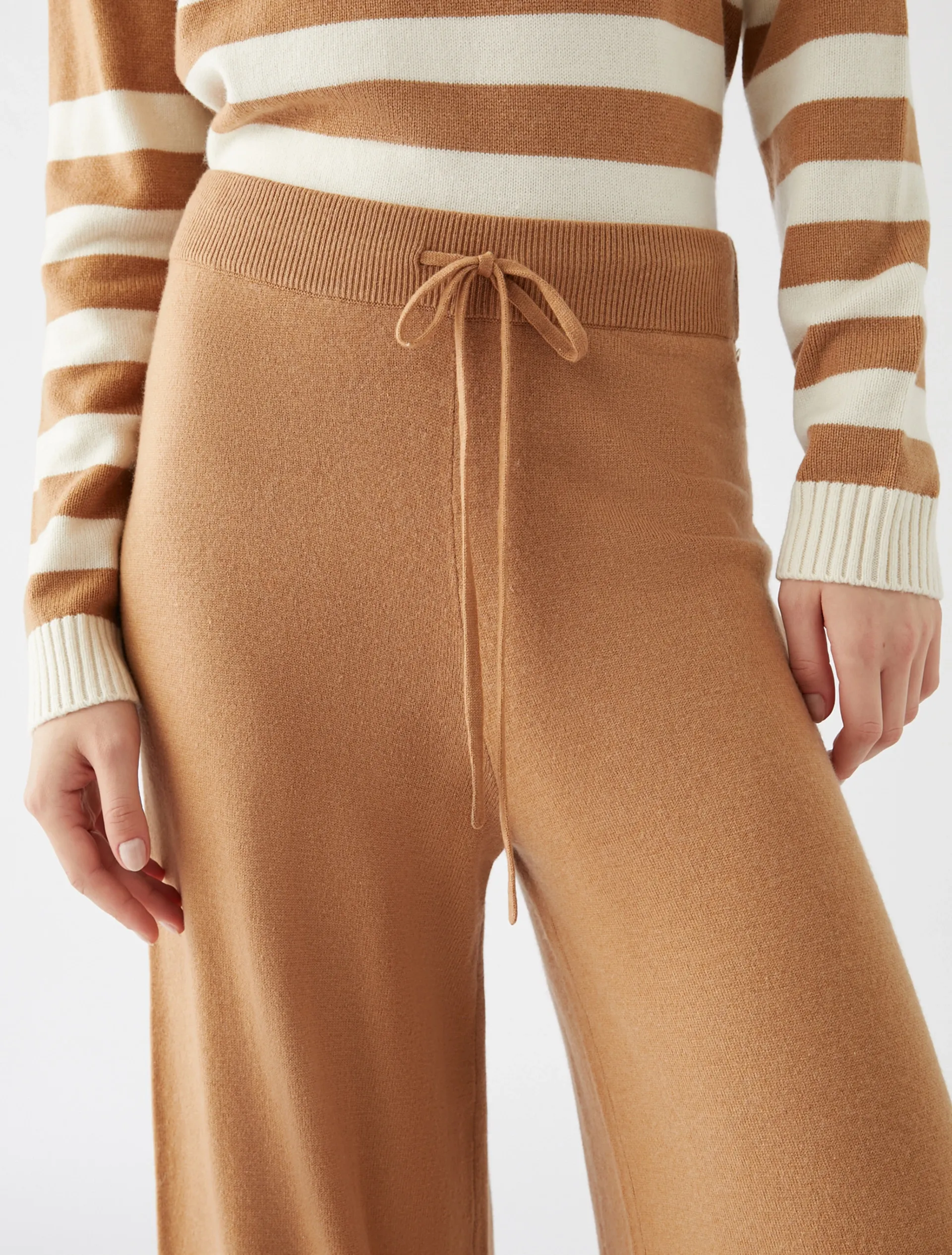 Pants in Wool and Cashmere Blend / Beige
