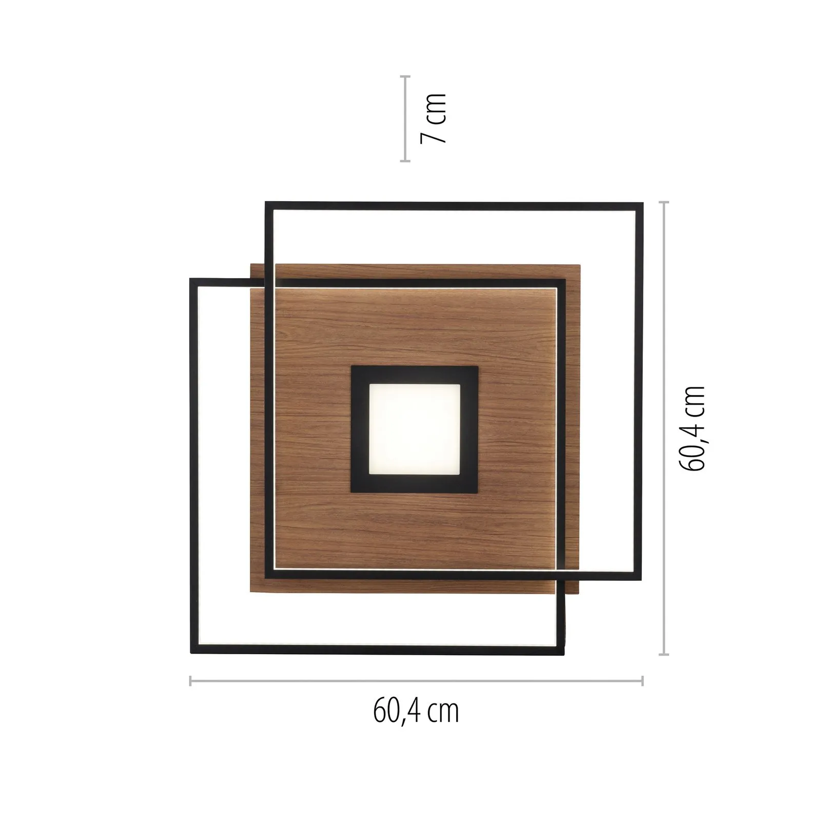 Paul Neuhaus Q-AMIRA plafoniera LED, decoro legno