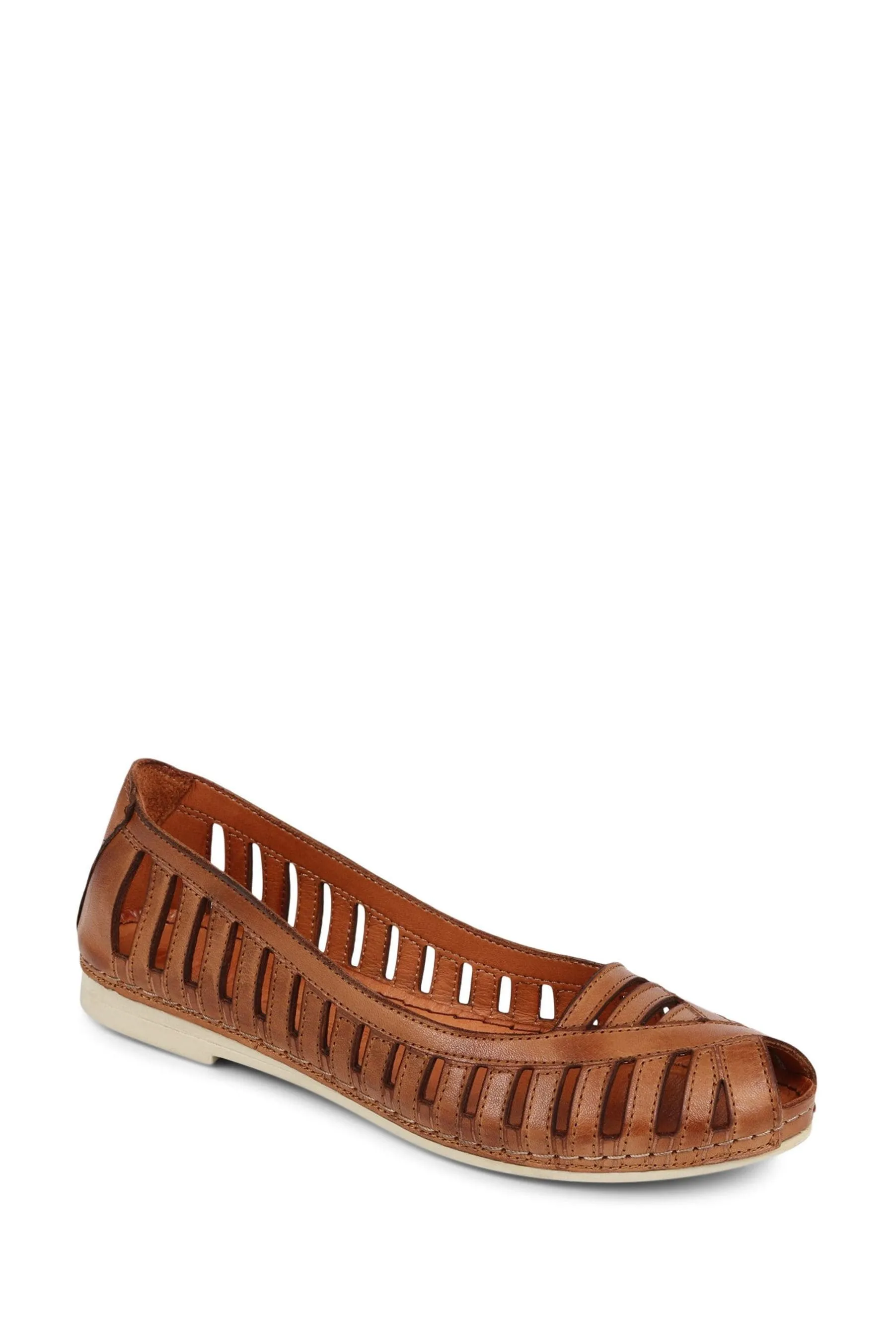 Pavers - Scarpe basse a ballerina in pelle con punta aperta