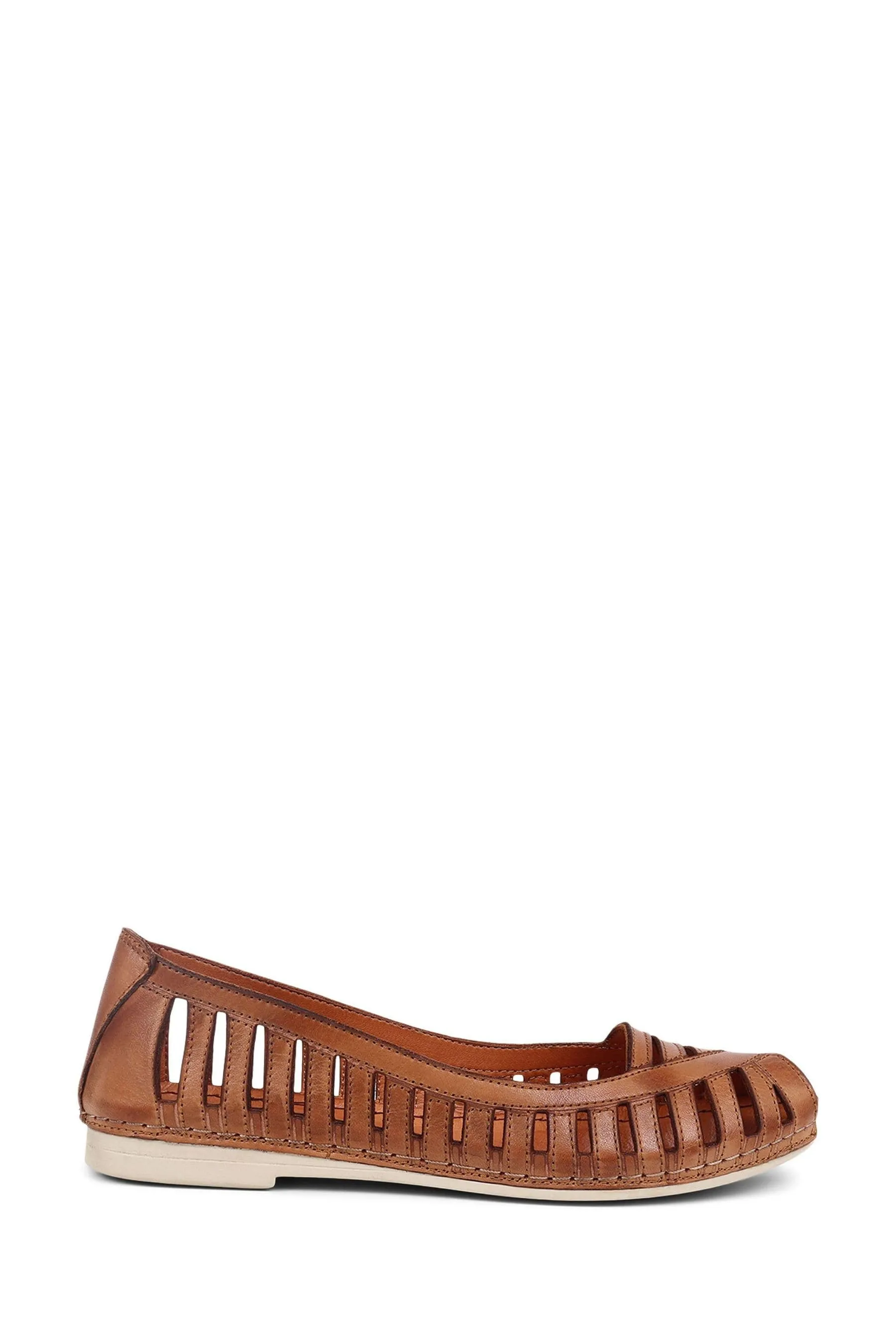 Pavers - Scarpe basse a ballerina in pelle con punta aperta