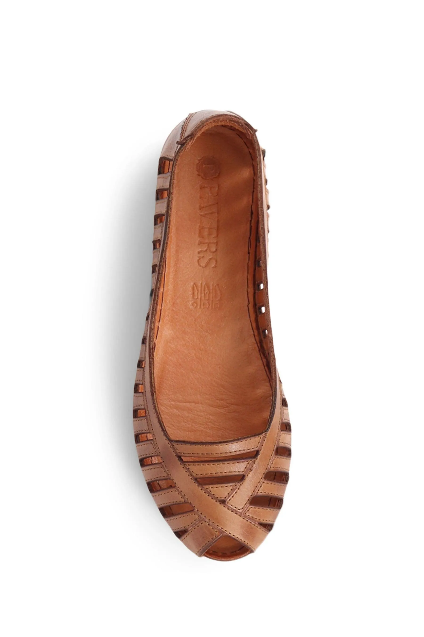 Pavers - Scarpe basse a ballerina in pelle con punta aperta