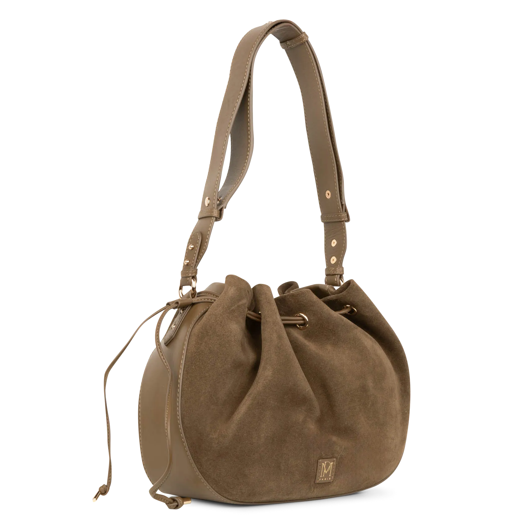  PETITE MENDIGOTE   SAULINE - Borsa in pelle scamosciata | Kaki
