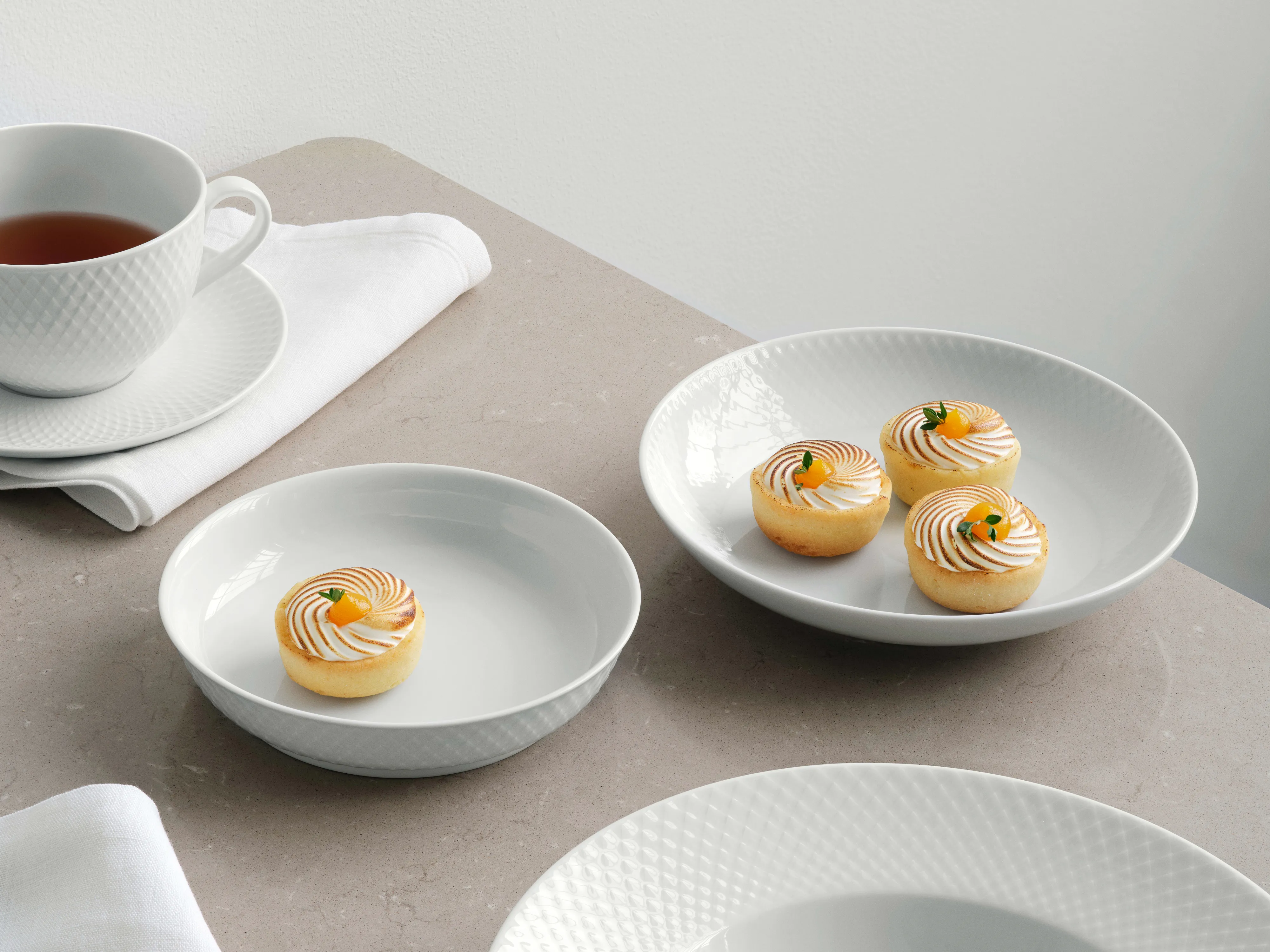 Piatto da dolce Rhombe Ø 16 cm.k3{font-size:18px}Bianco
