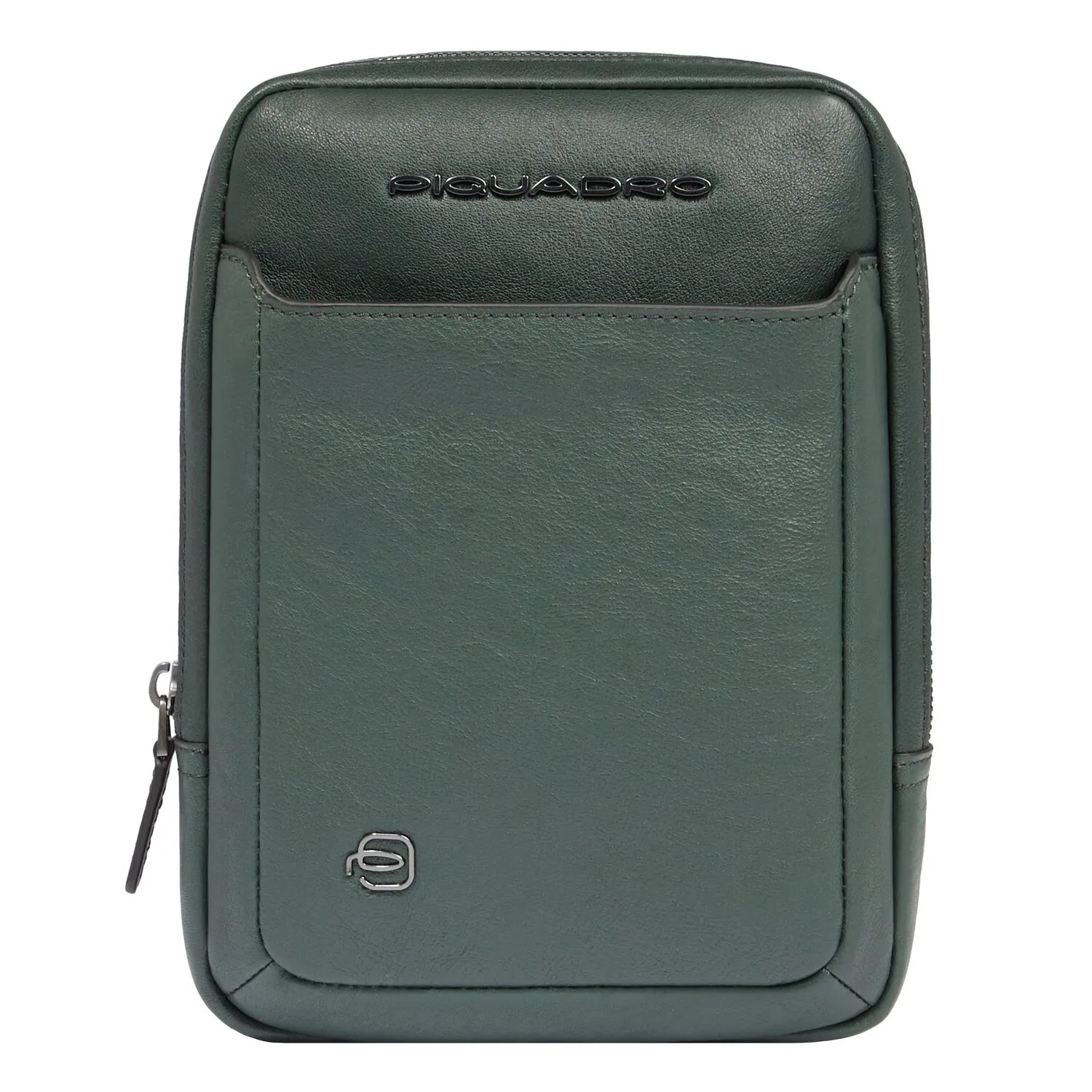 Piquadro Borsa a tracolla quadrata nera in pelle 17 cm