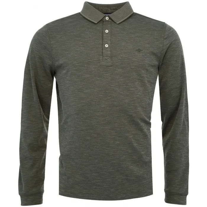 Polo uomo manica lunga melange Baileys Verde