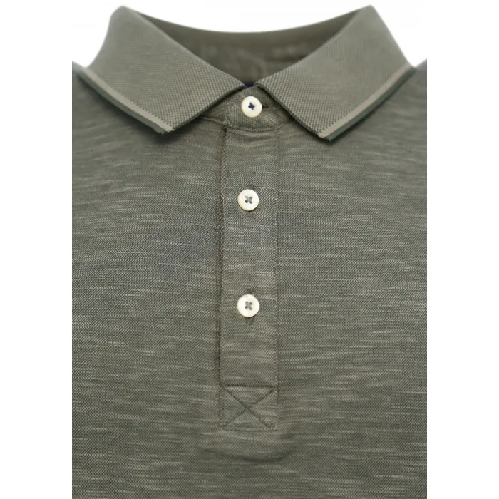 Polo uomo manica lunga melange Baileys Verde