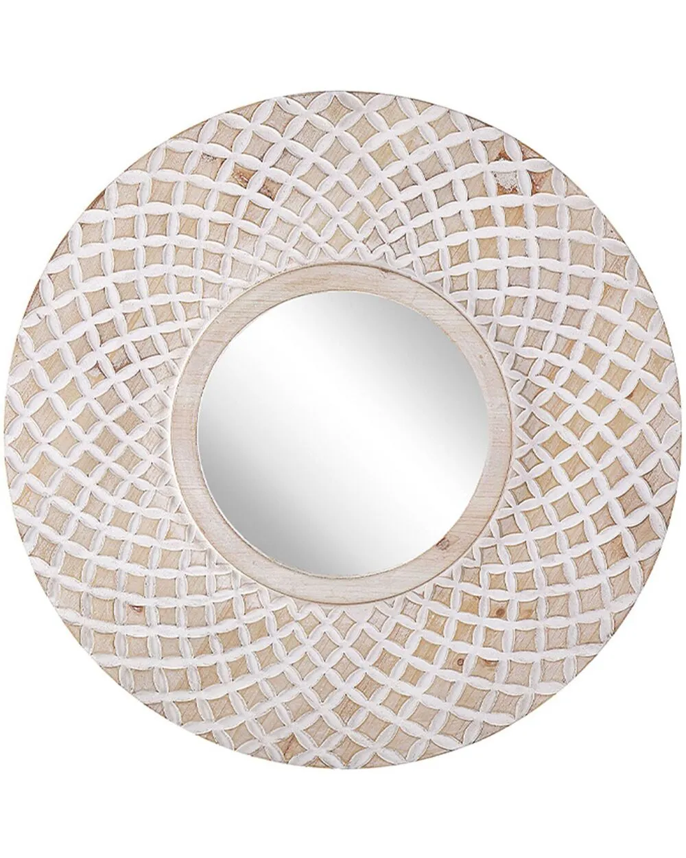 POMARO Specchio 60 cm 60 cm Marrone chiaro Legno