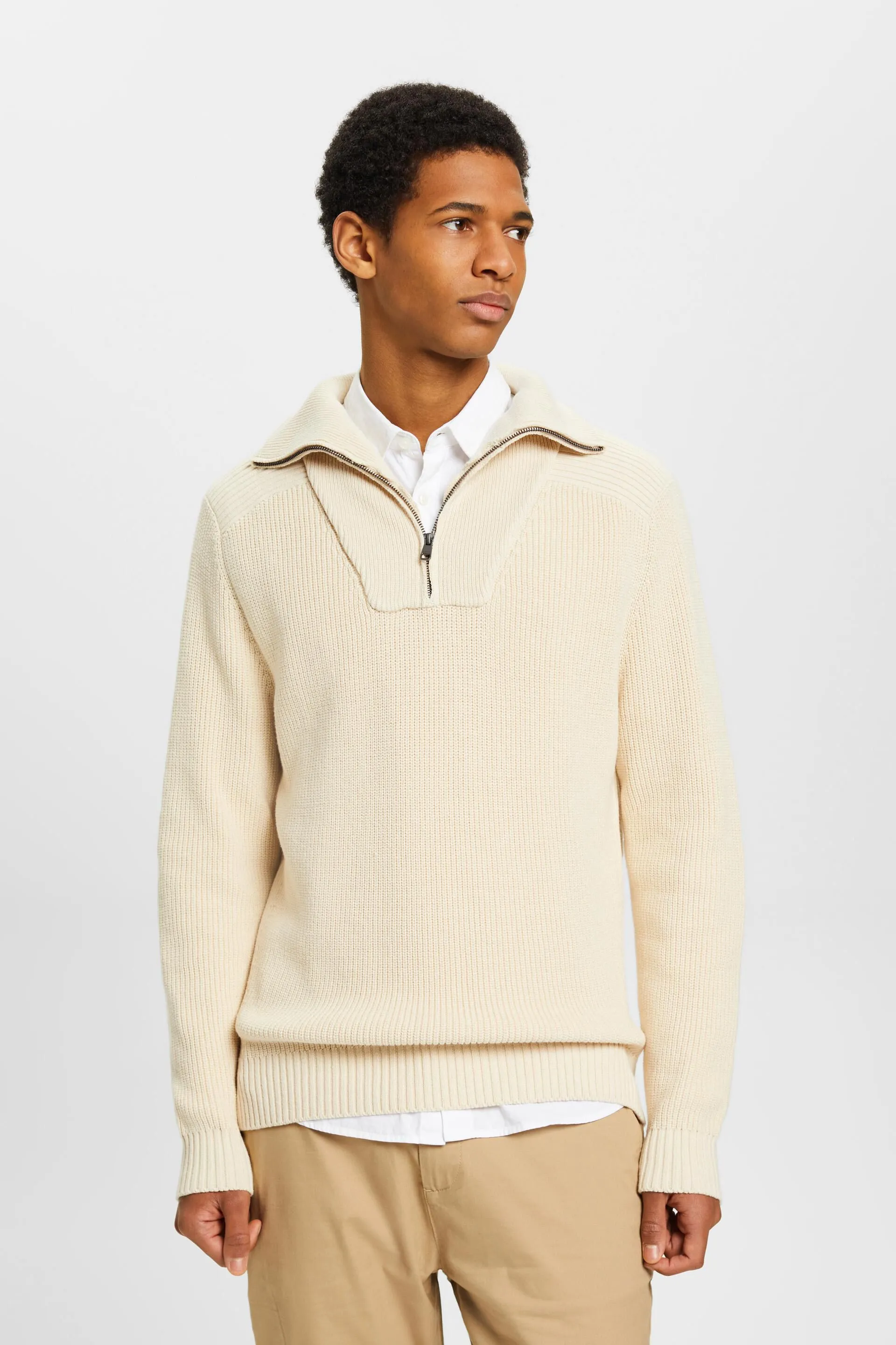 Pullover con zip di media lunghezza