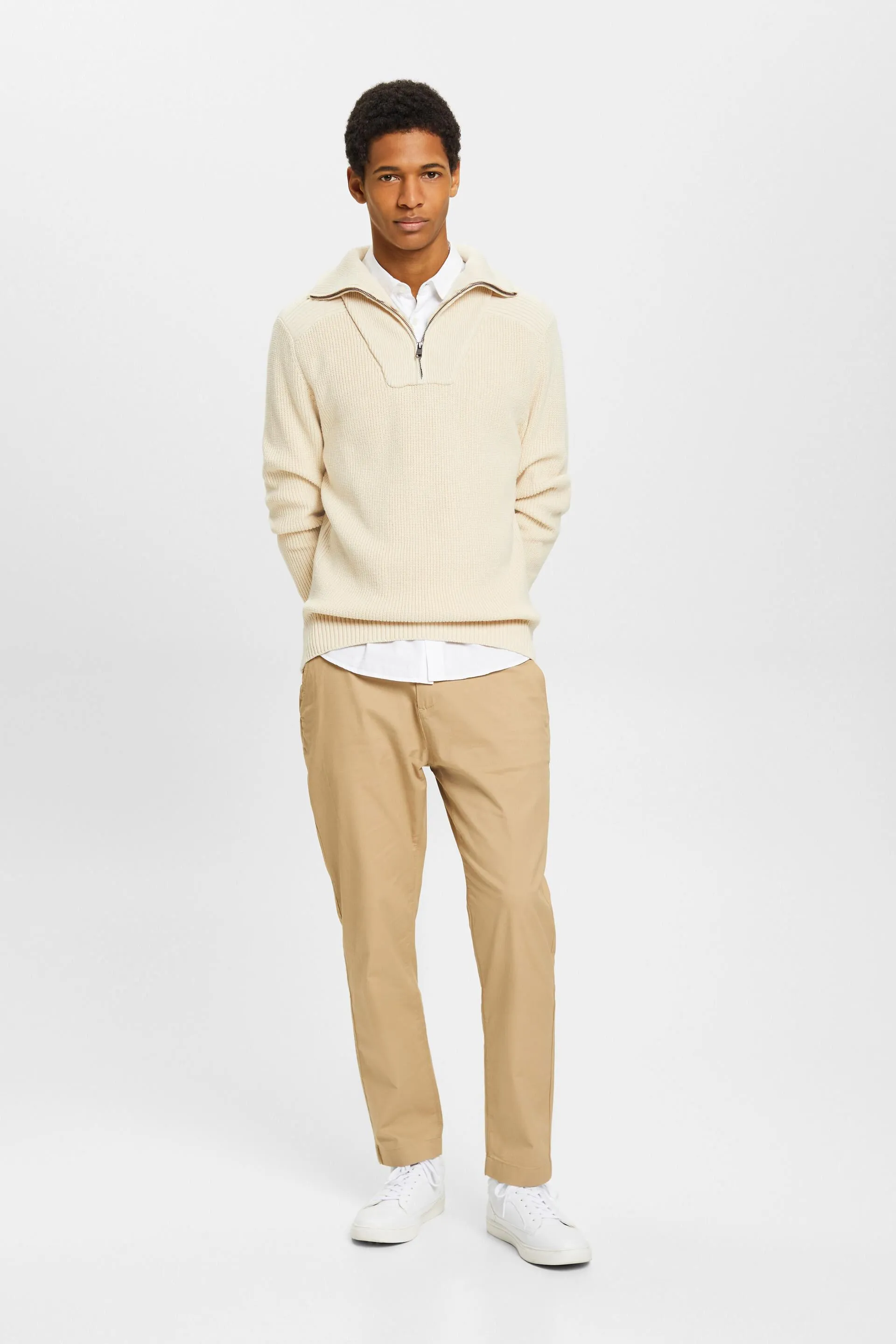 Pullover con zip di media lunghezza