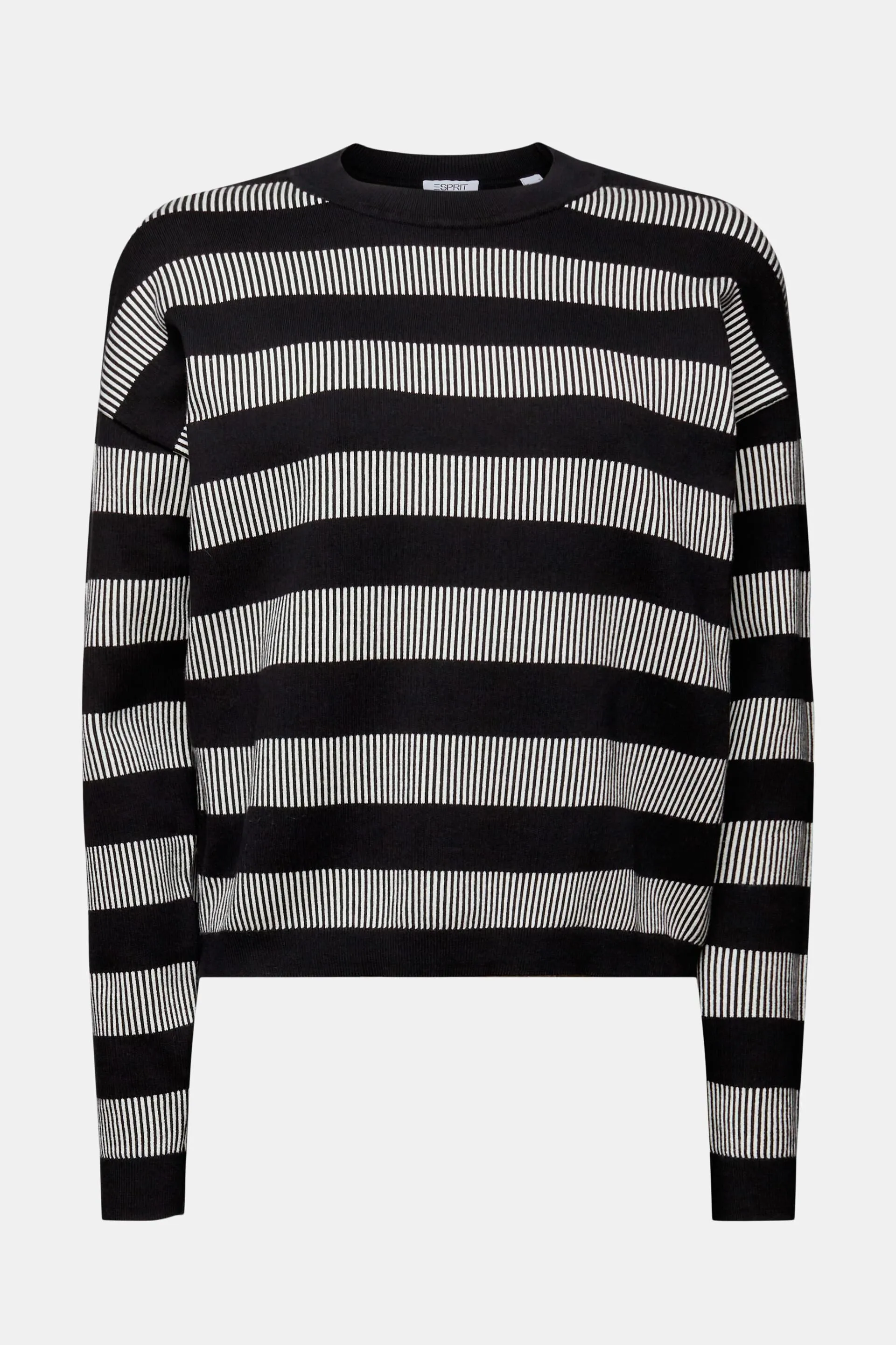 Pullover girocollo a righe jacquard